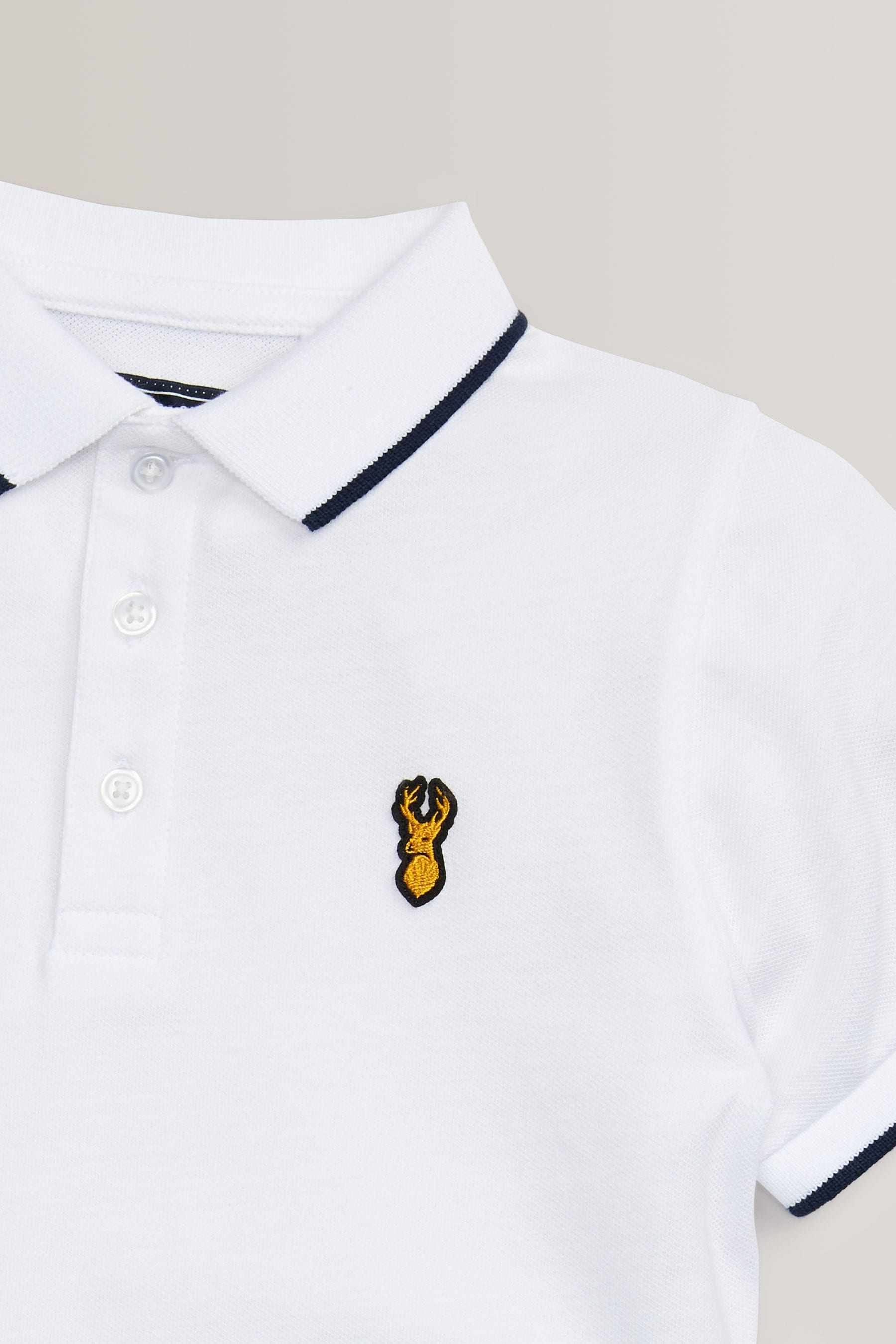 White Short Sleeve Polo Shirt (3-16yrs)