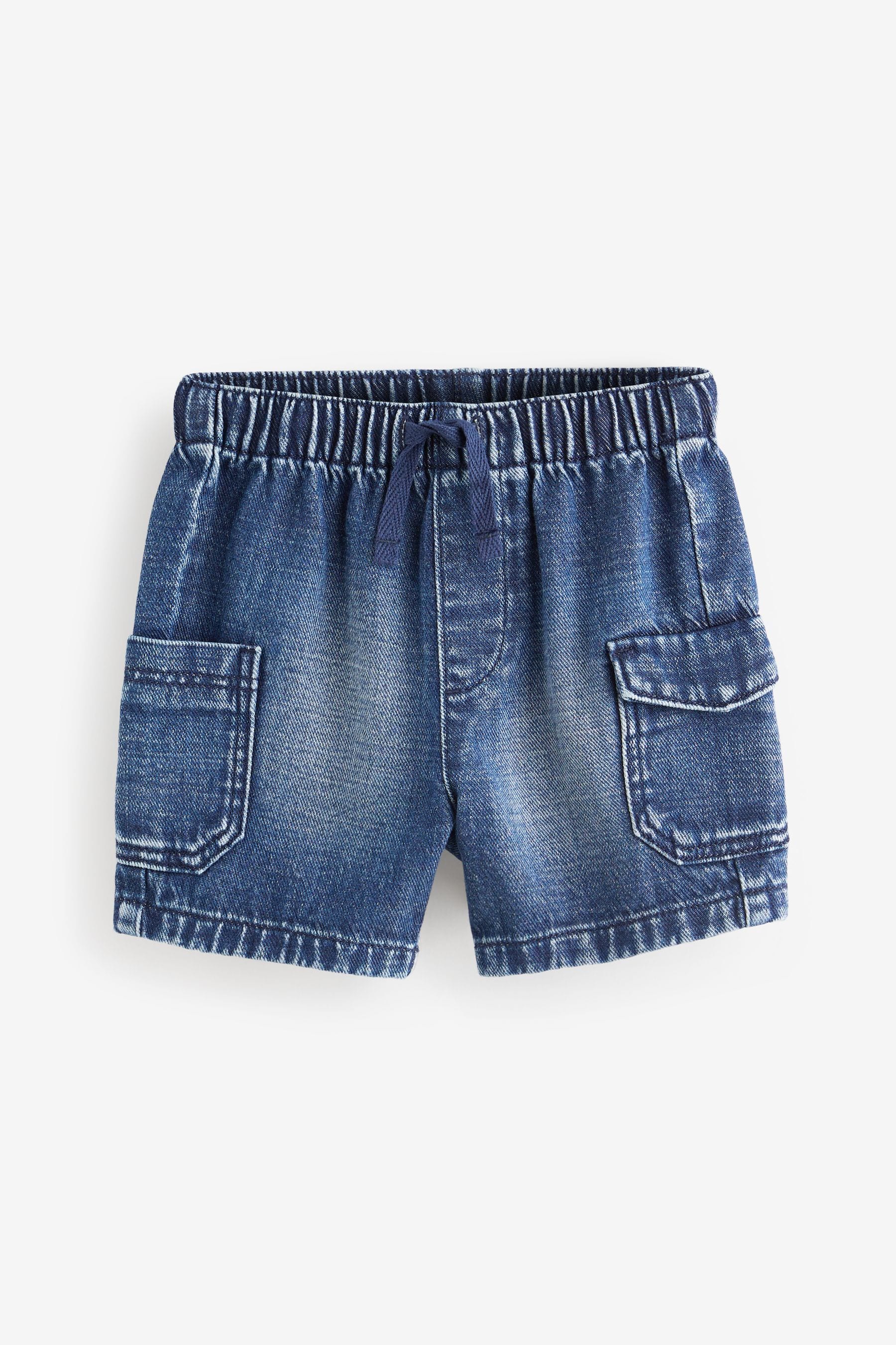 Dark Wash Cargo Pull-On Denim Shorts (3mths-7yrs)