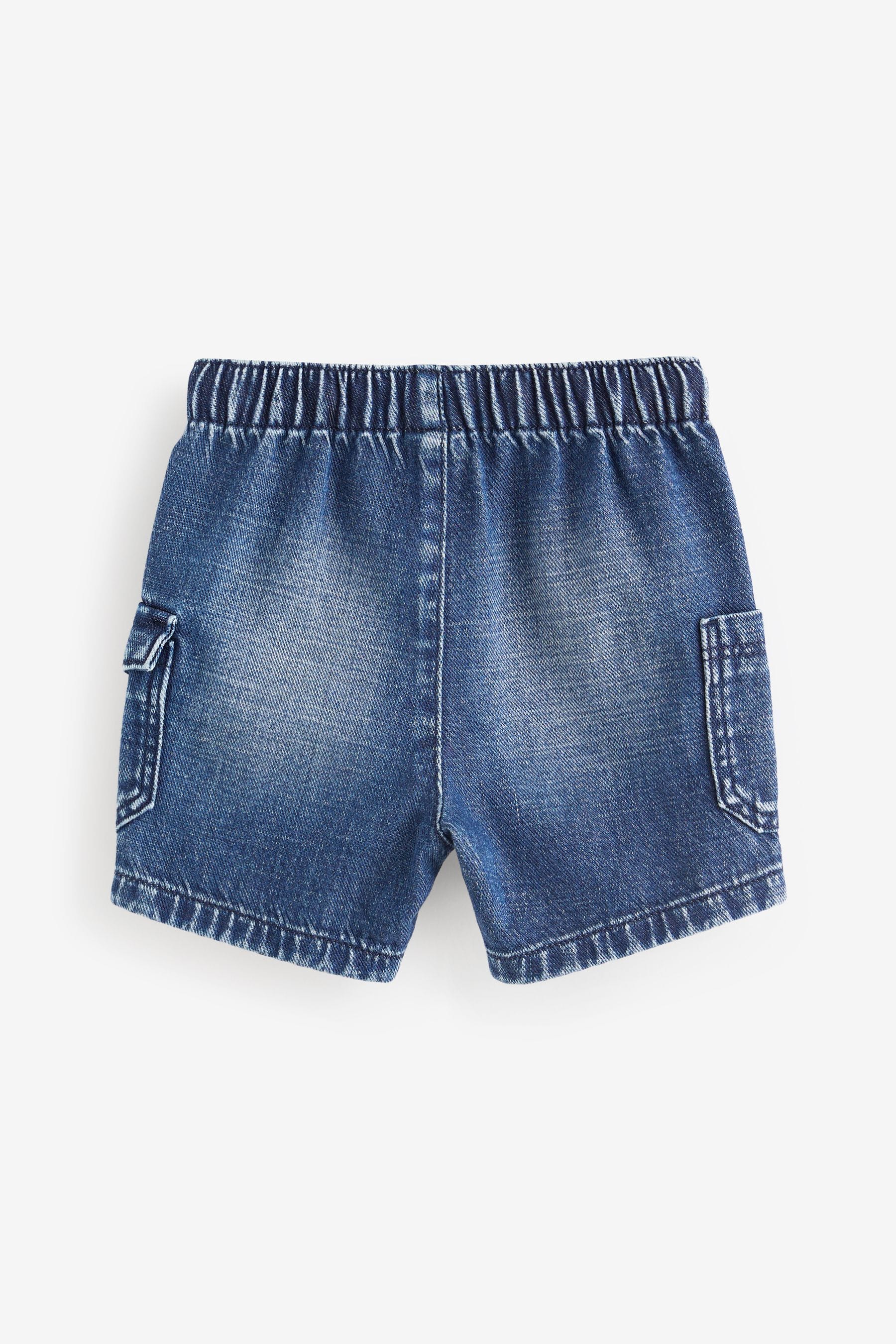 Dark Wash Cargo Pull-On Denim Shorts (3mths-7yrs)