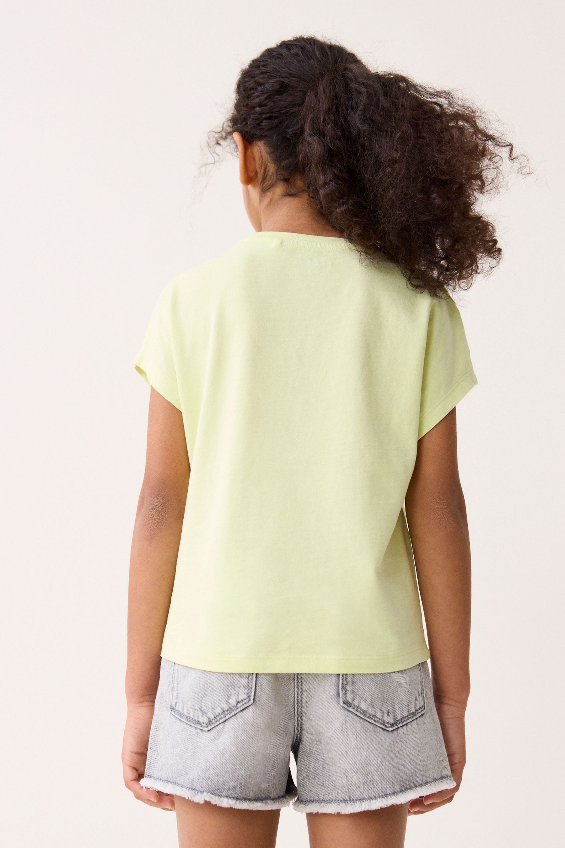 Lime Green Heart Sequin T-Shirt (3-16yrs)