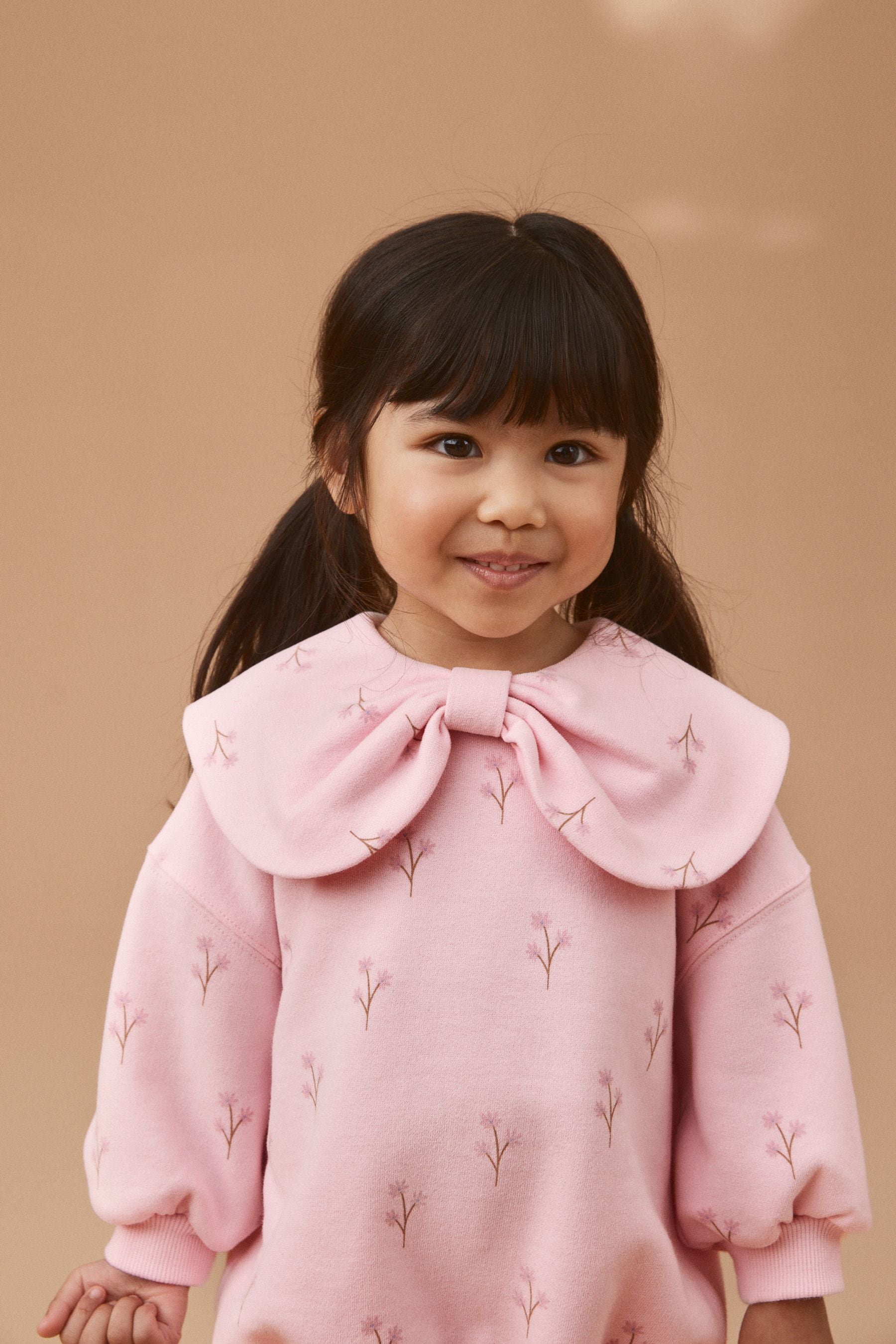 Pink Bow Collar Sweatshirt & Leggings Set (3mths-7yrs)