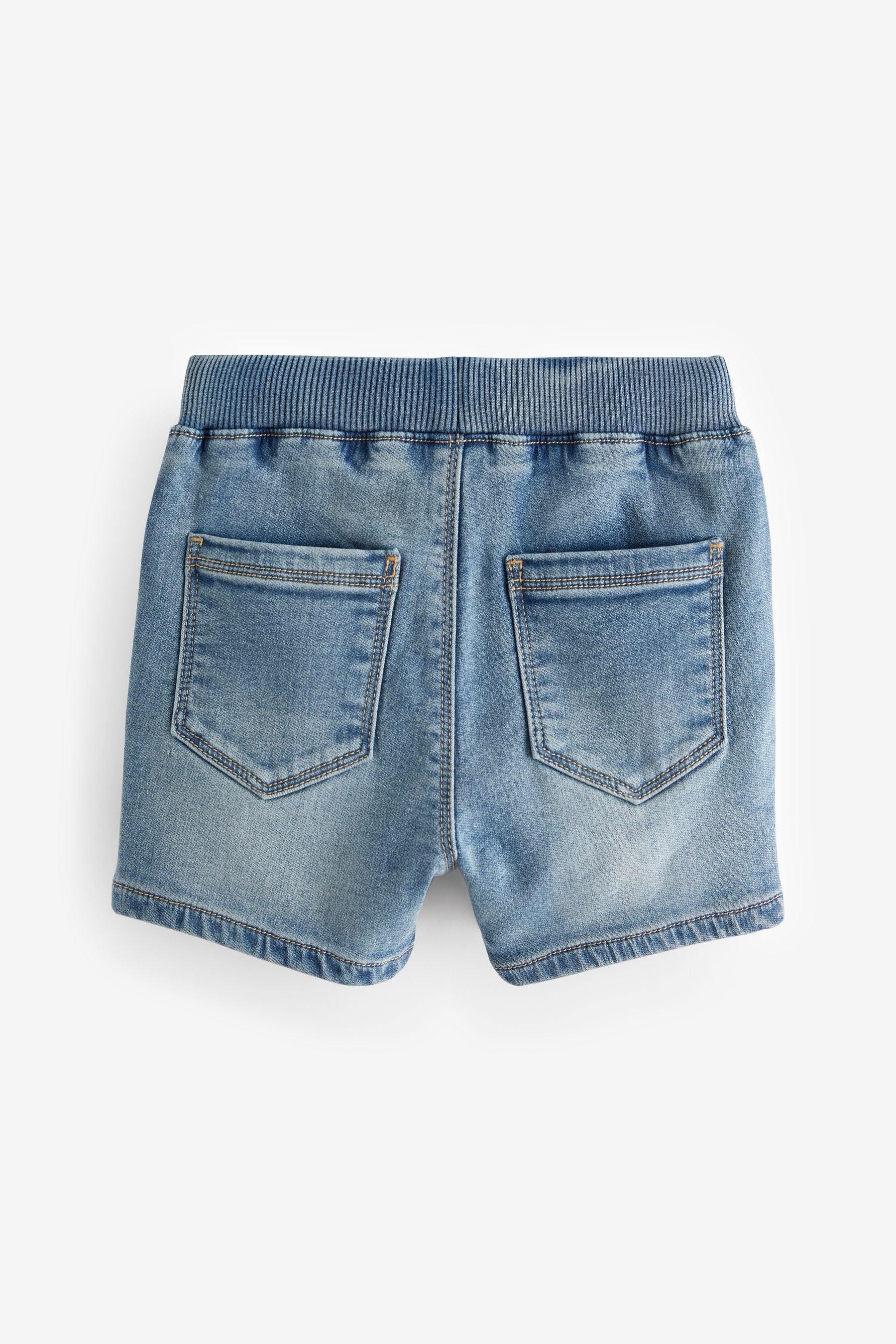 Mid Blue Jersey Denim Pull-On Shorts (3mths-7yrs)