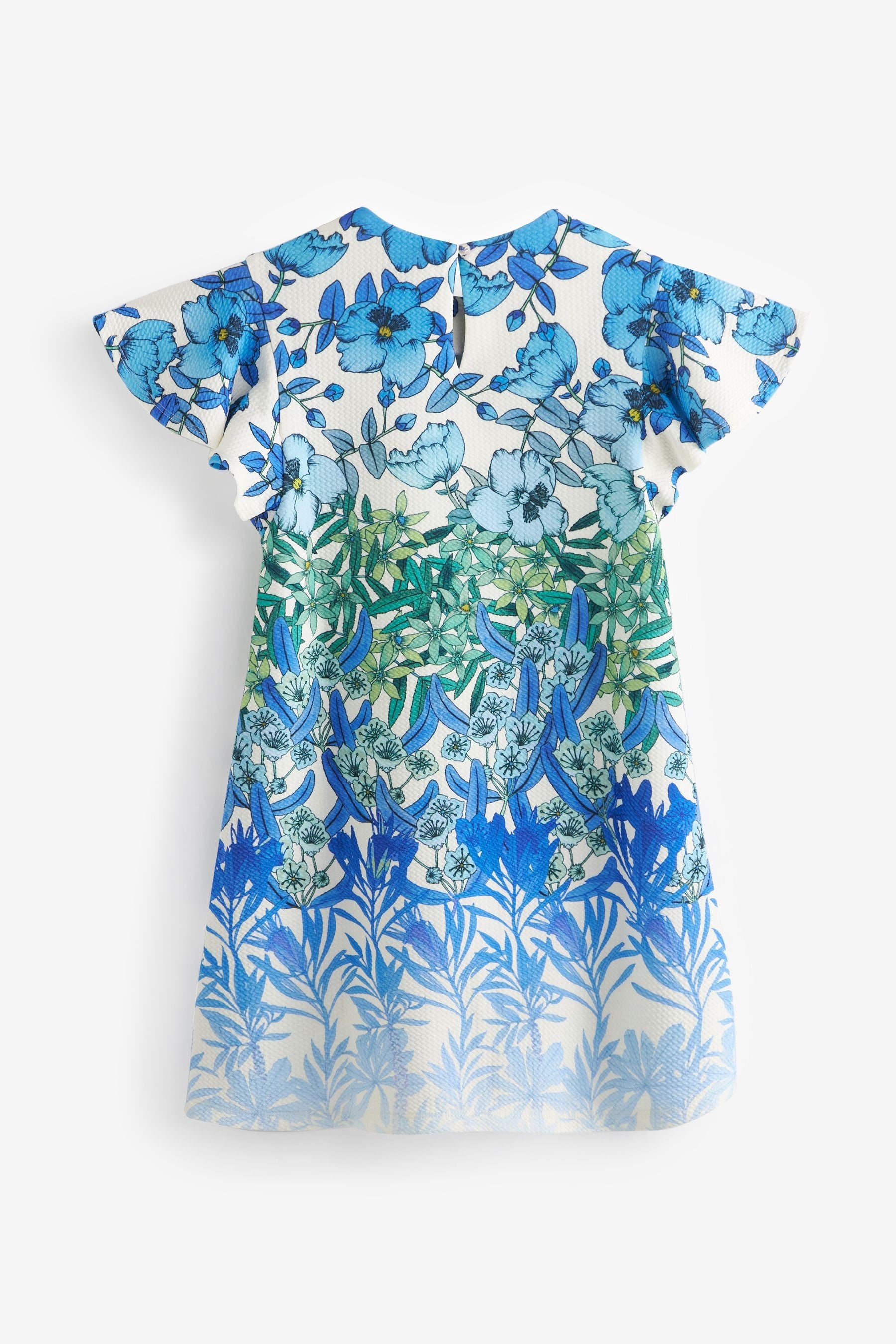 Blue/White Floral Print Ocassion Dress (1.5-16yrs)