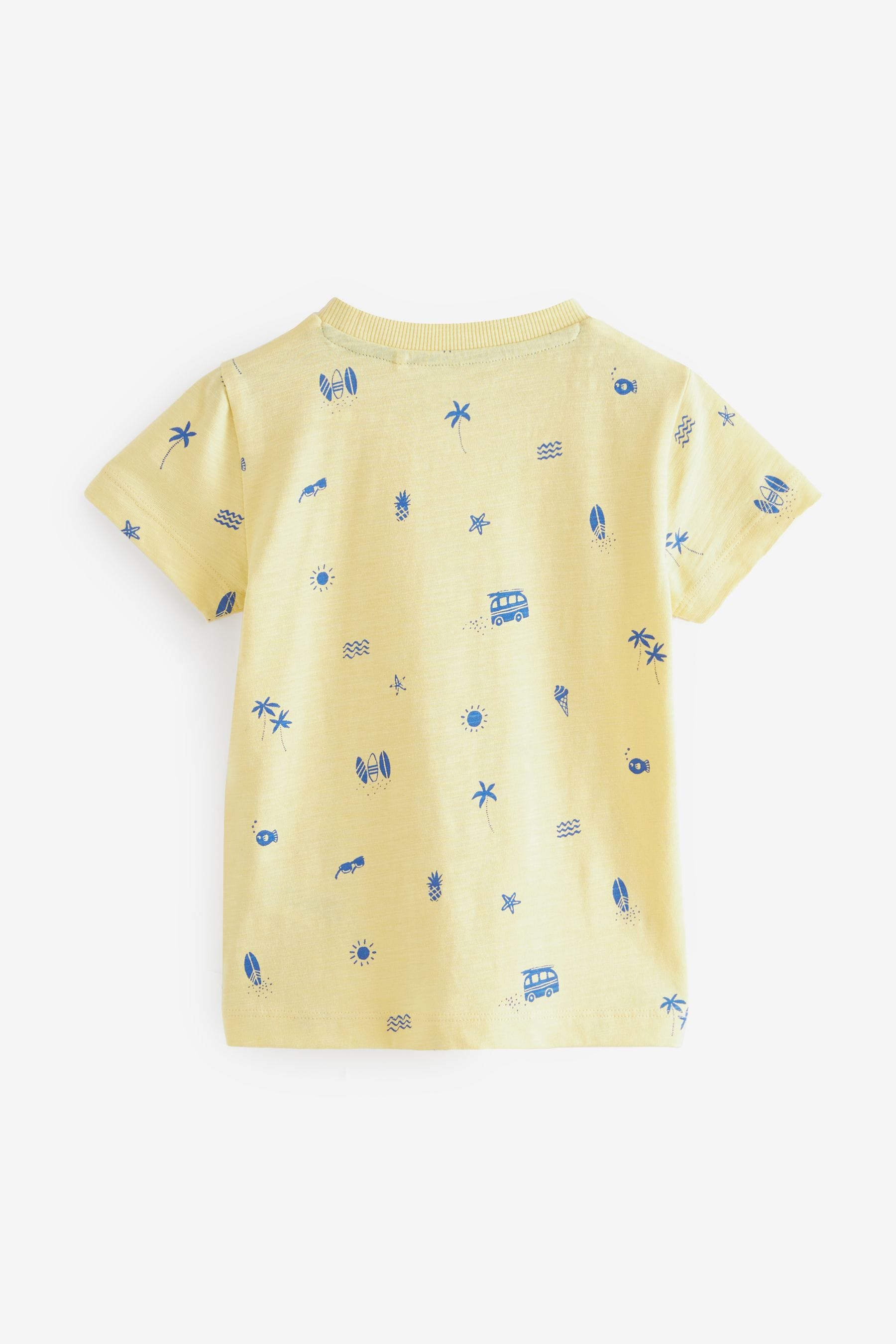 Yellow All-Over Print 100% Cotton Short Sleeve T-Shirt (3mths-7yrs)