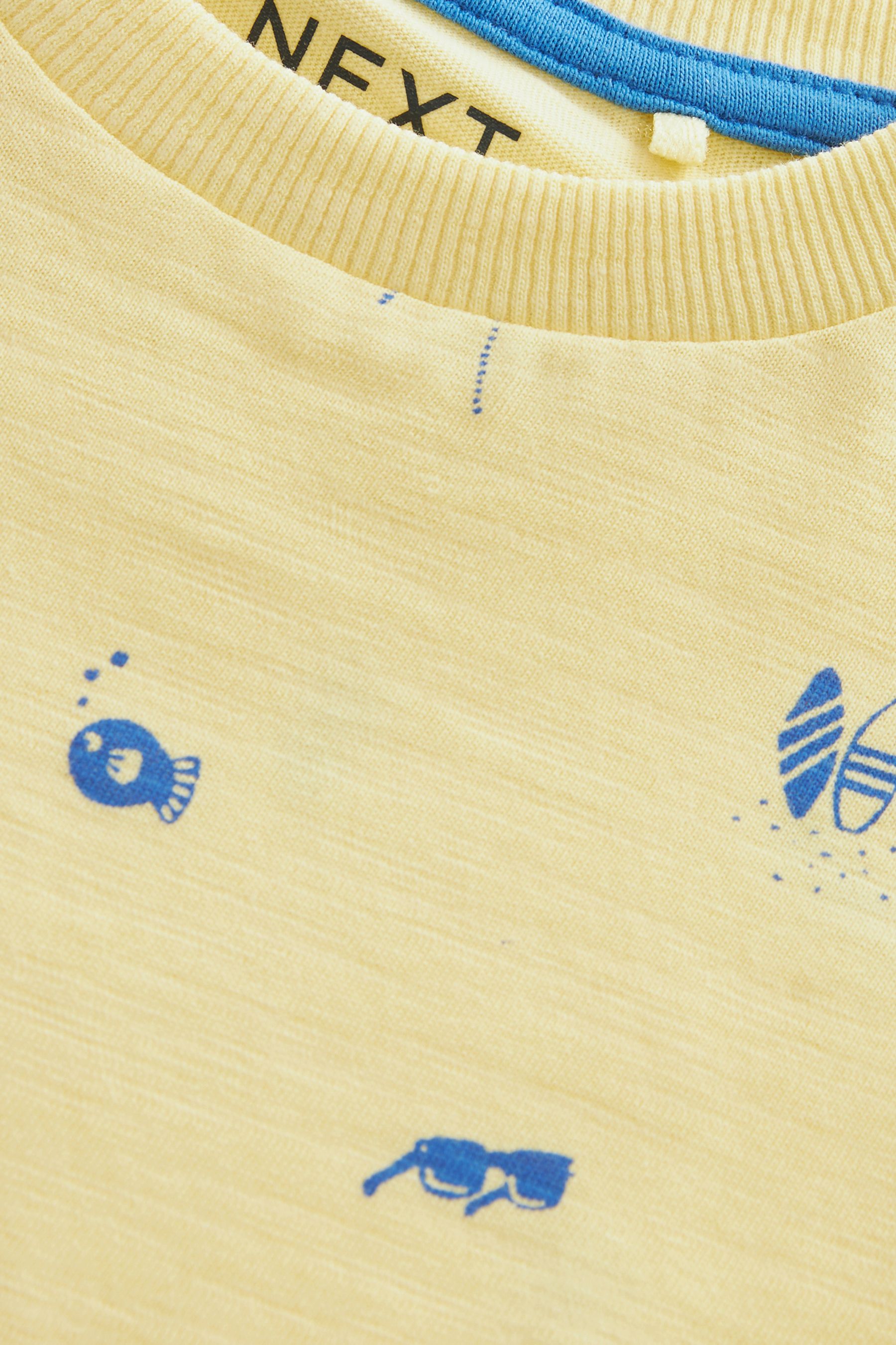 Yellow All-Over Print 100% Cotton Short Sleeve T-Shirt (3mths-7yrs)