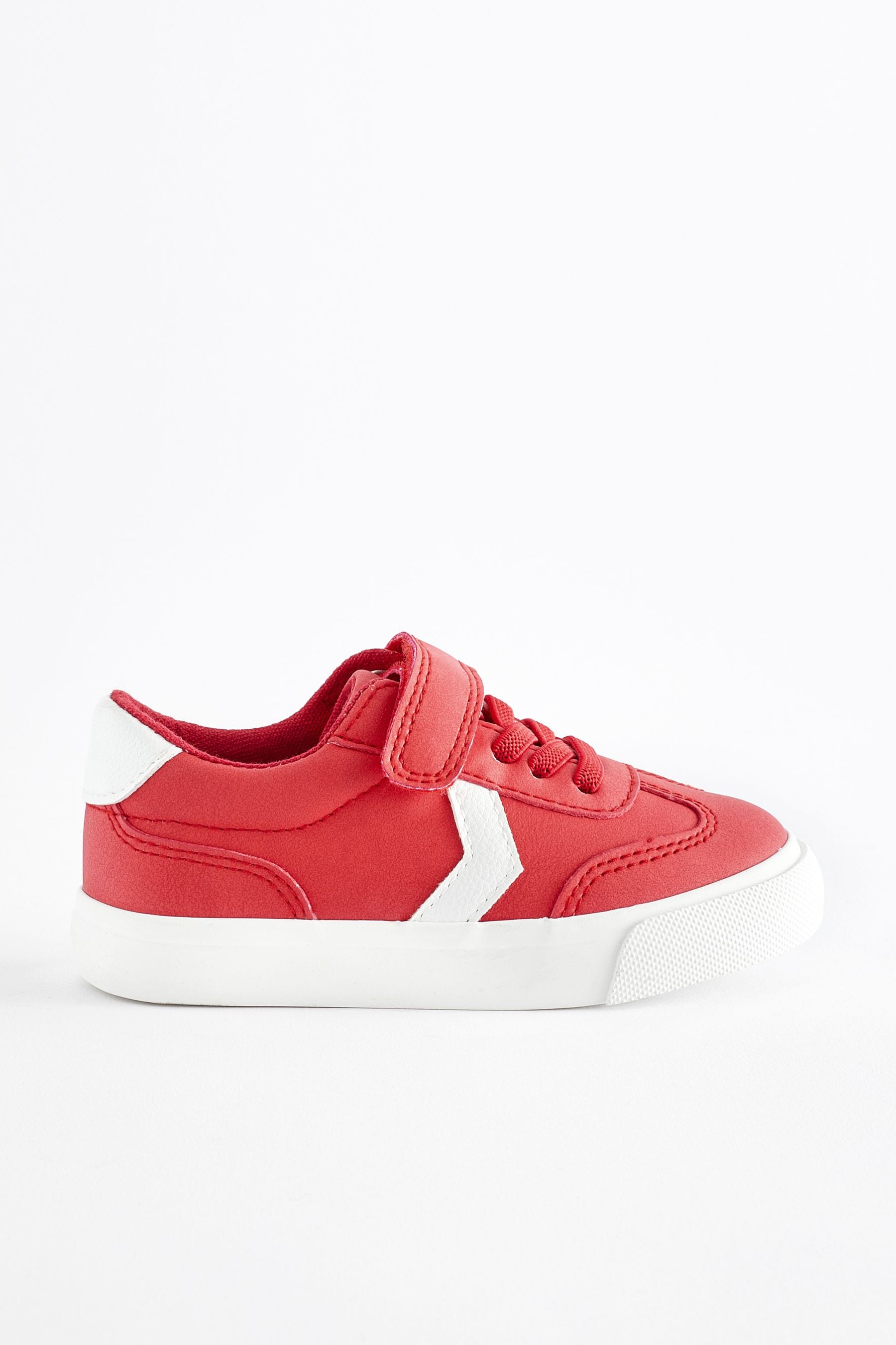 Red Standard Fit (F) Touch Fastening Chevron Trainers