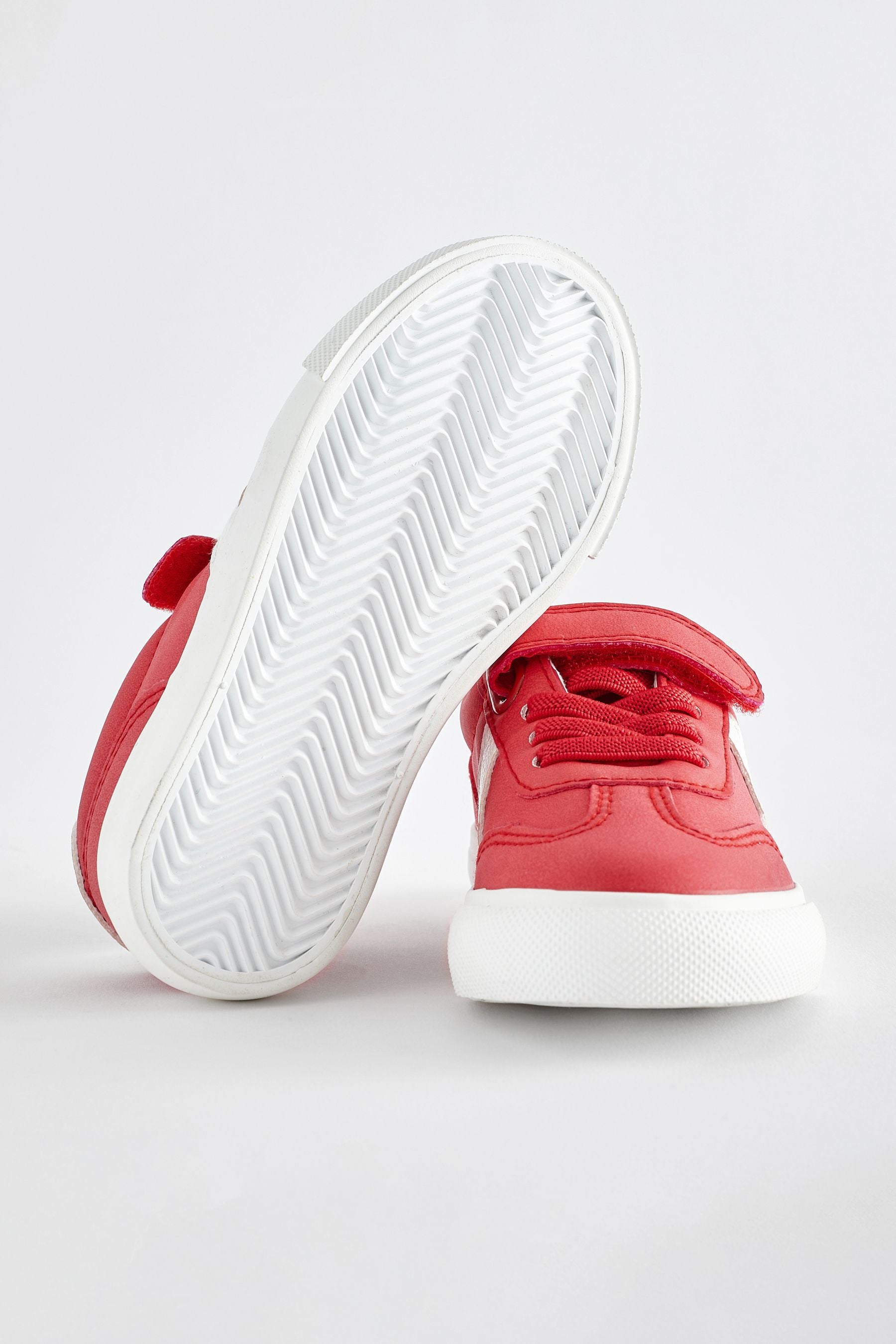 Red Standard Fit (F) Touch Fastening Chevron Trainers