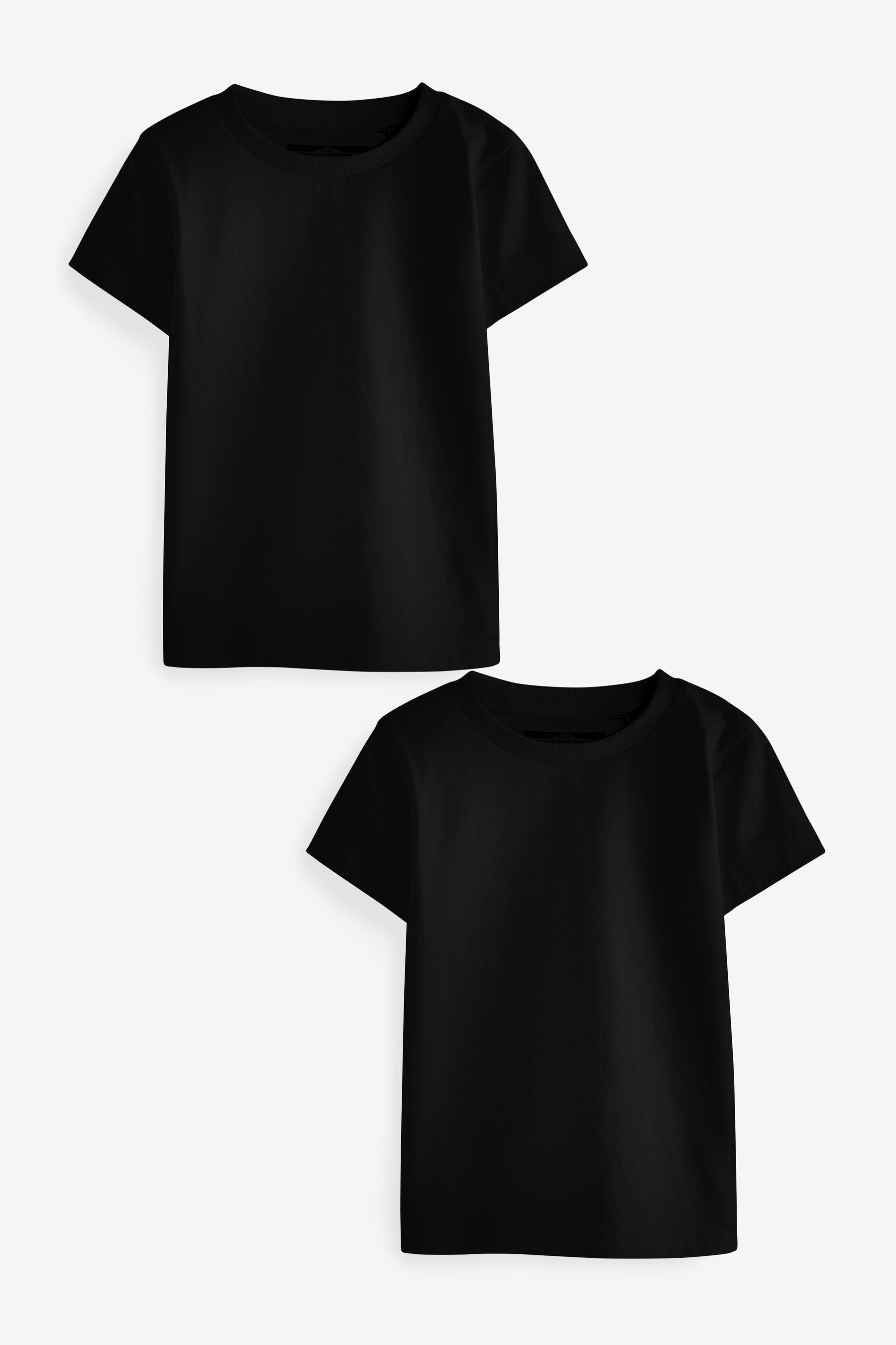 Black 2 Pack 100% Cotton Short Sleeve T-Shirts (3mths-7yrs)