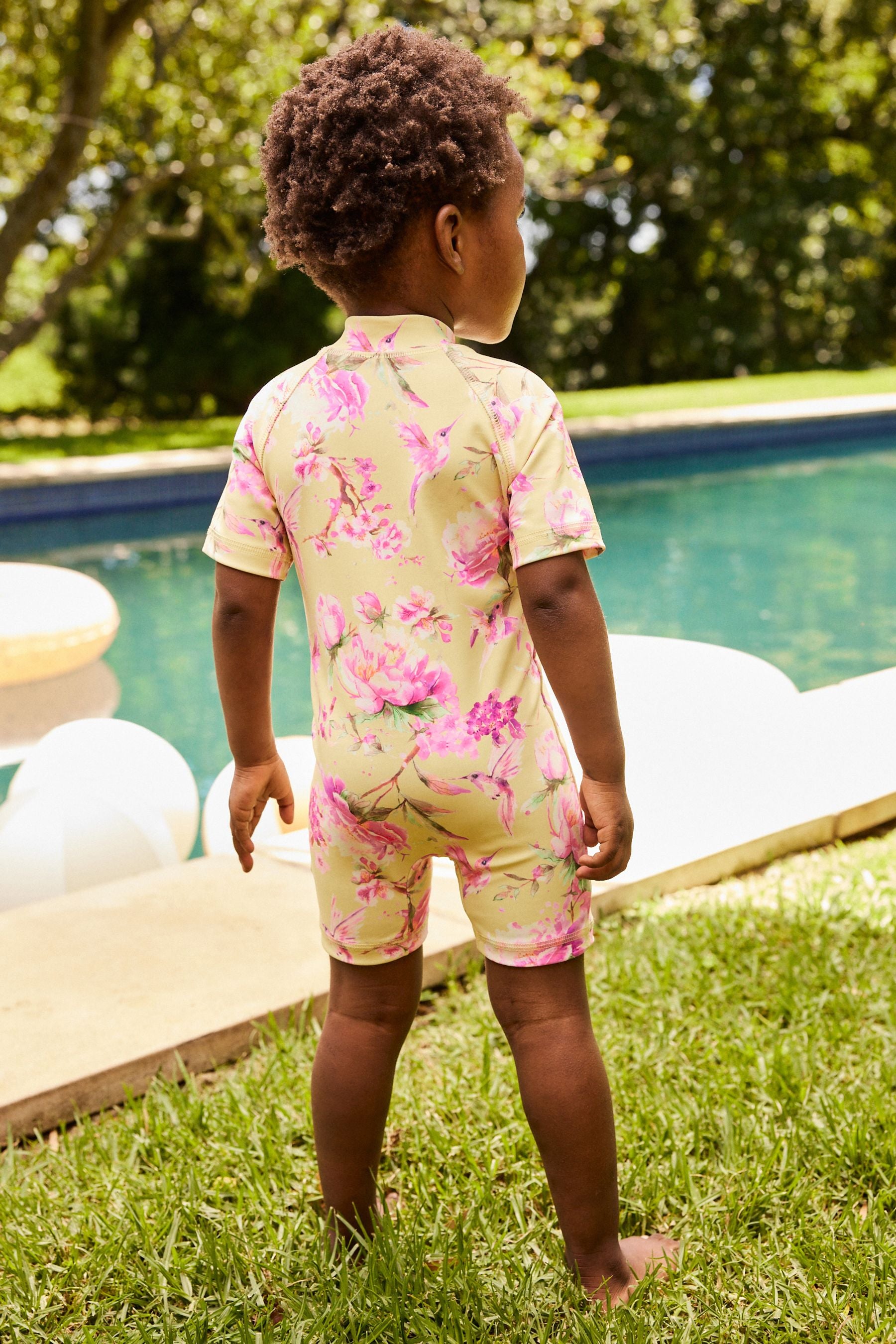 Yellow Floral Sunsafe Swimsuit (3mths-7yrs)