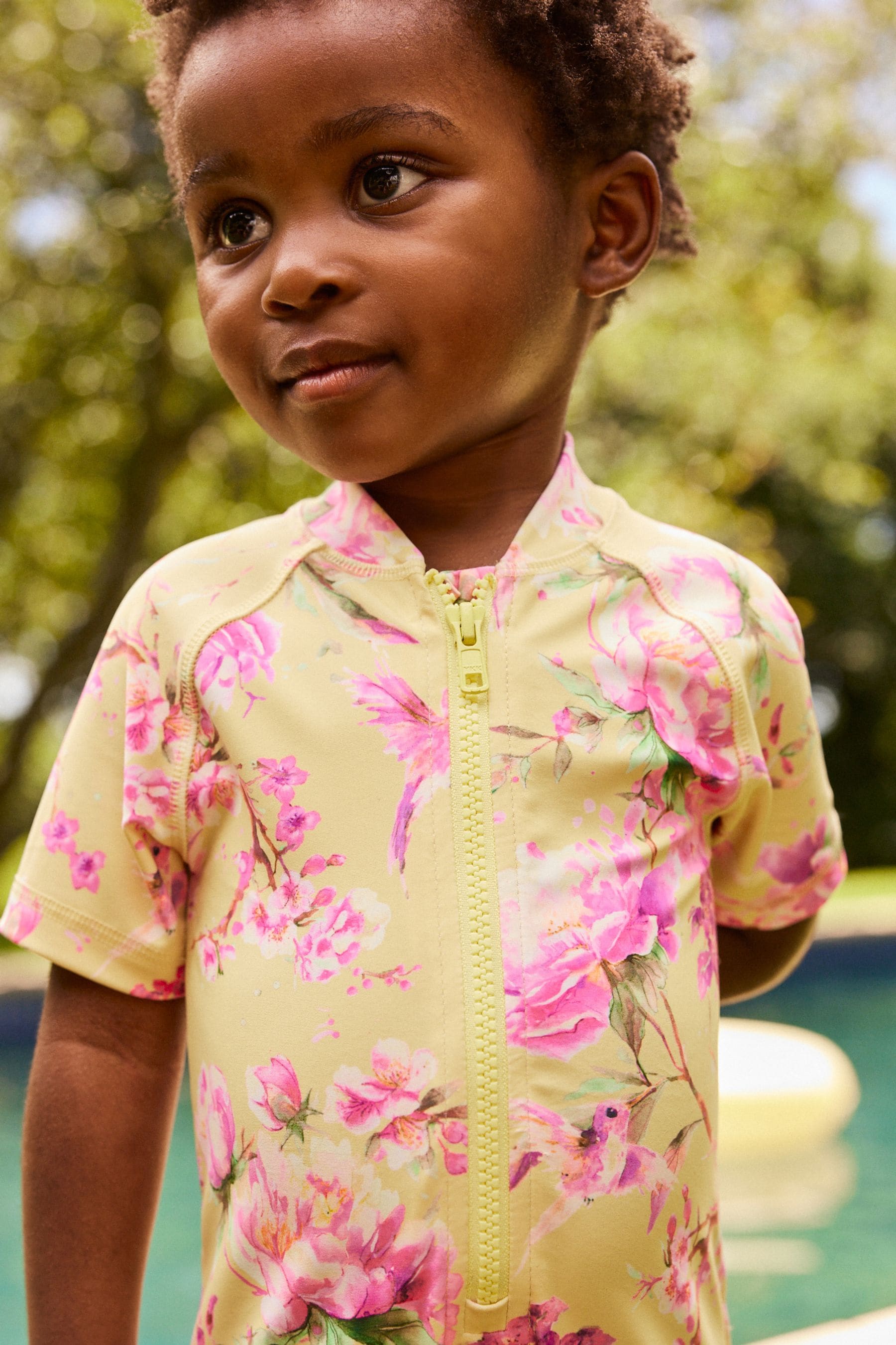 Yellow Floral Sunsafe Swimsuit (3mths-7yrs)