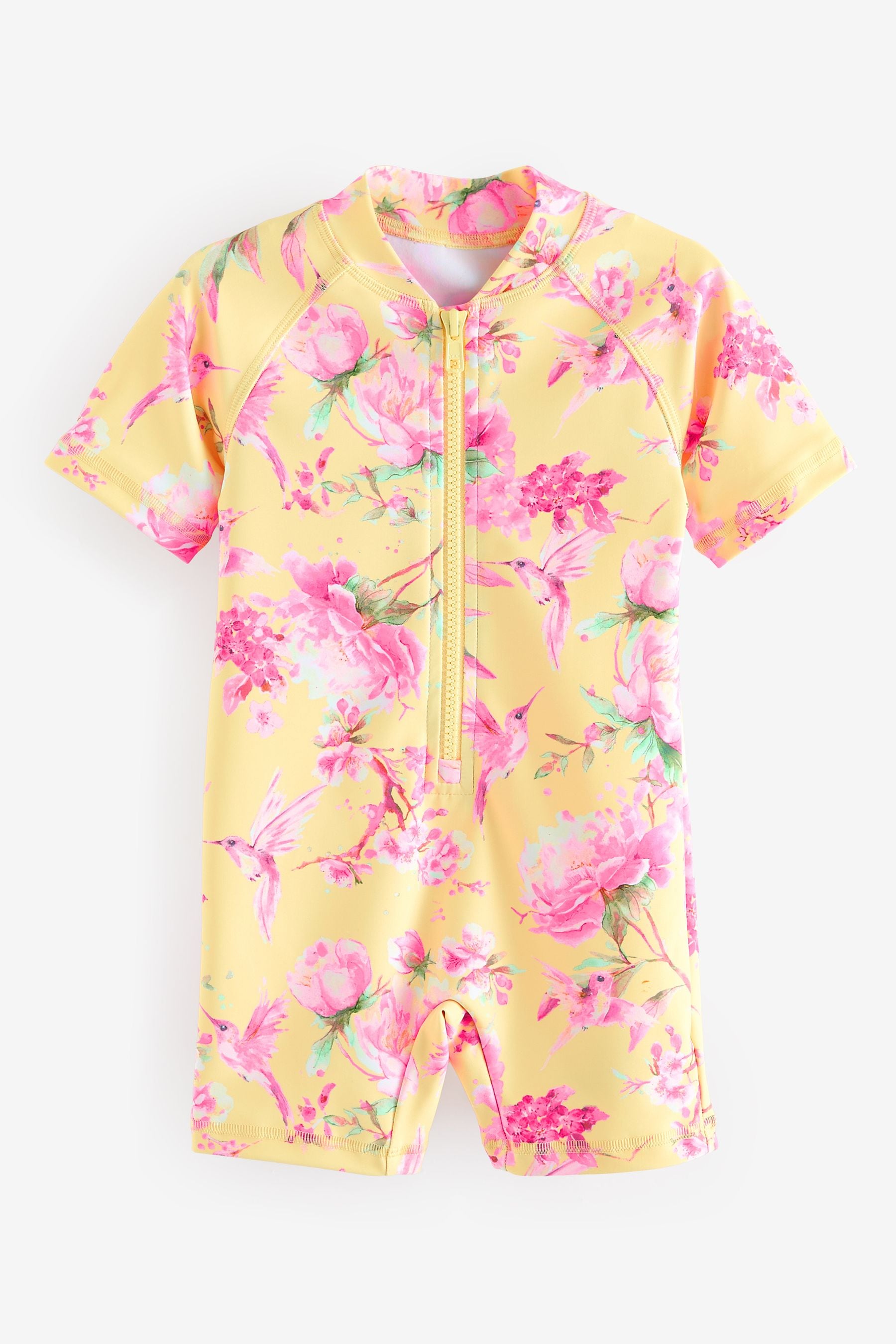 Yellow Floral Sunsafe Swimsuit (3mths-7yrs)