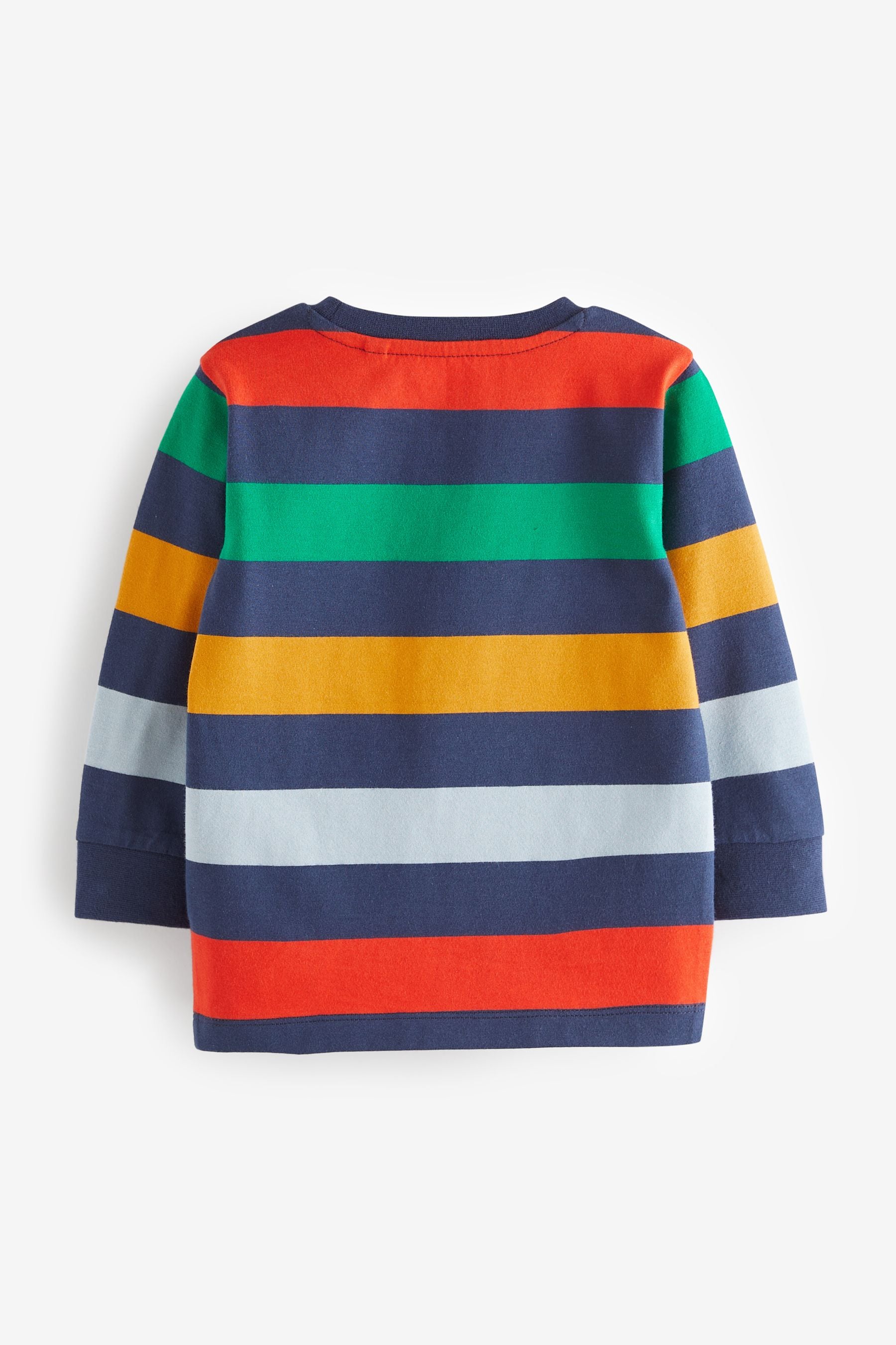 Rainbow 100% Cotton Long Sleeve Stripe T-Shirt (3mths-7yrs)