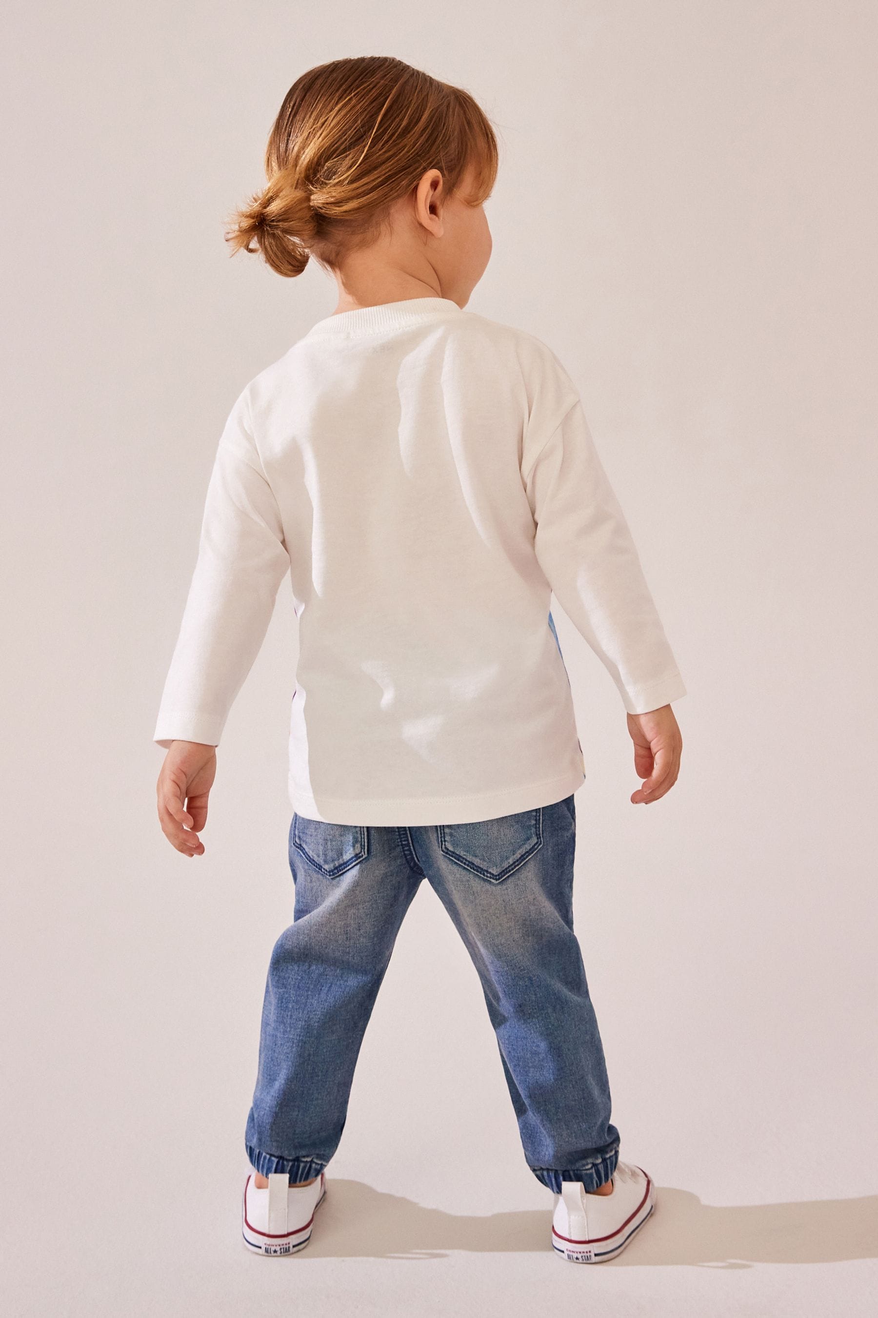 White 100% Cotton Long Sleeve Monster Character T-Shirt (3mths-7yrs)