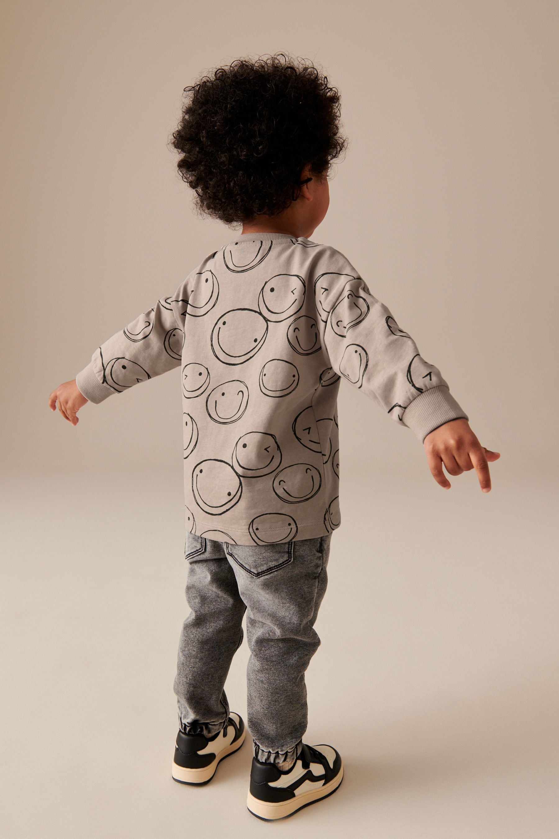 Neutral 100% Cotton All-Over Print Long Sleeve T-Shirt (3mths-7yrs)