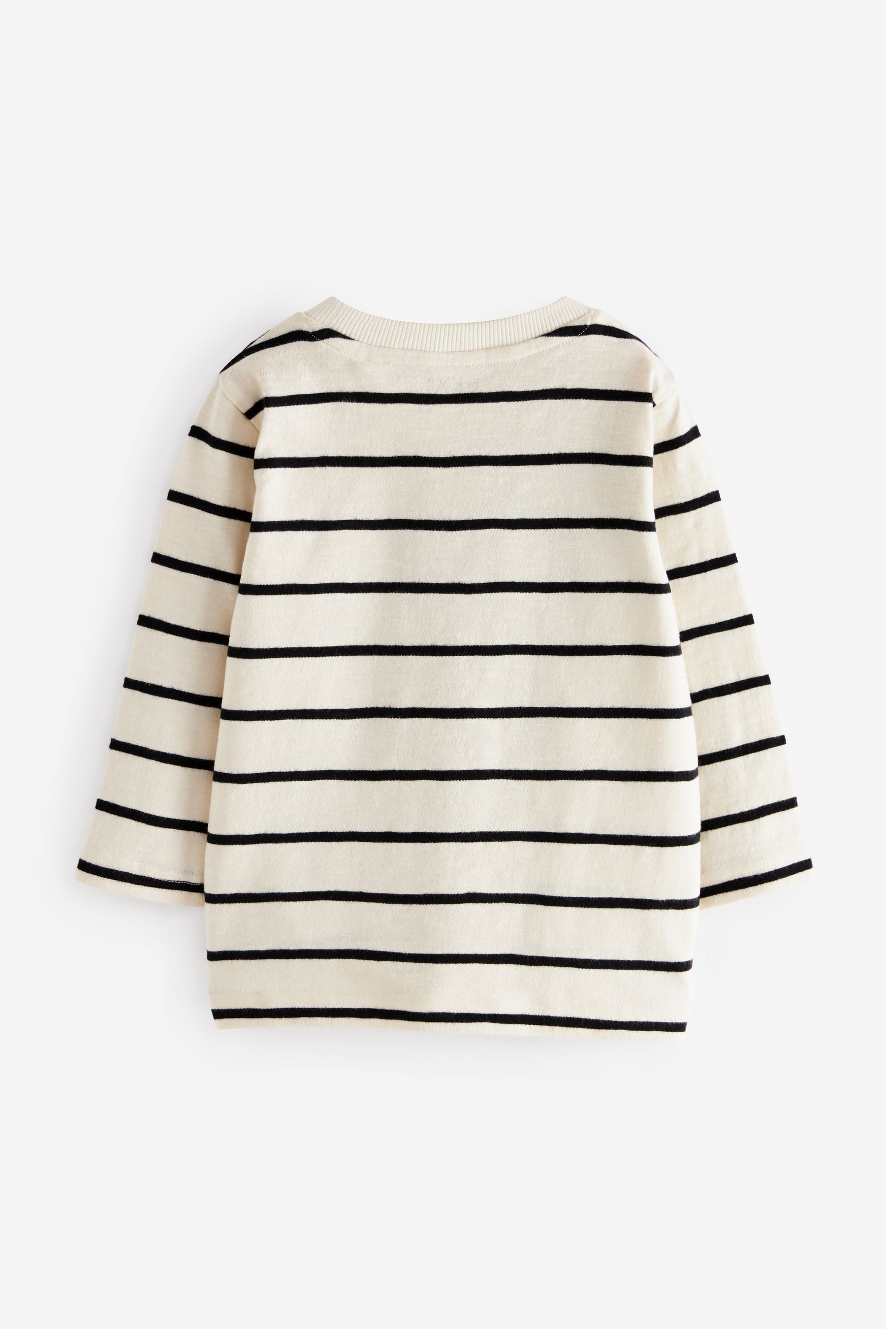 Ecru Stripe 100% Cotton Long Sleeve Character T-Shirt (3mths-7yrs)