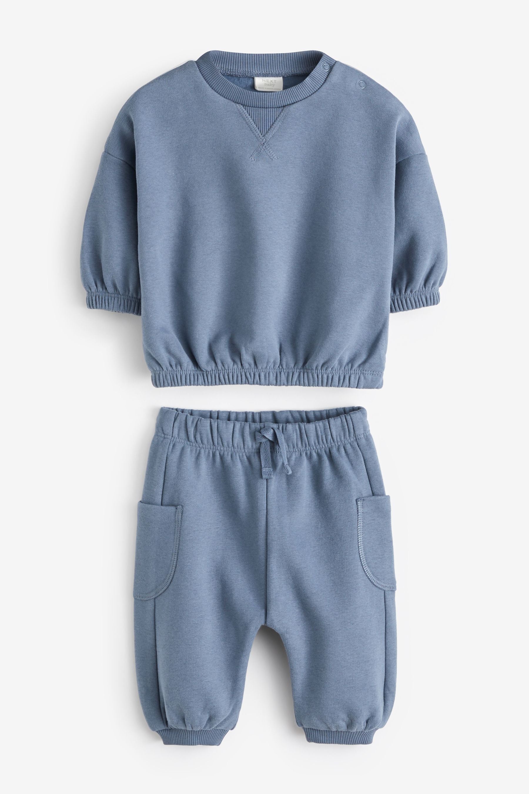 Blue Cosy Baby Sweatshirt And Joggers 2 Piece Set