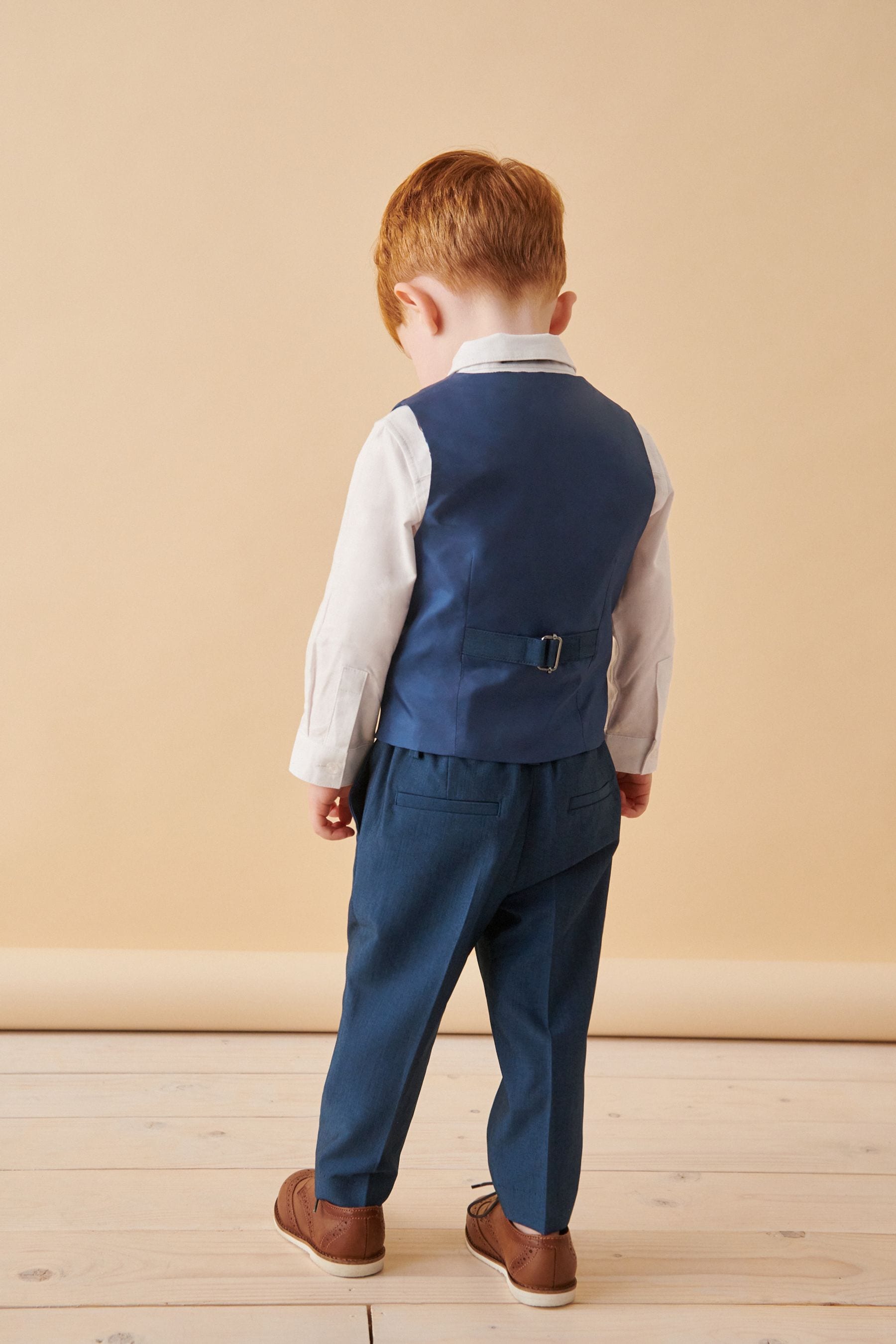 Blue Waistcoat, Shirt, Trousers & Bowtie Set (3mths-9yrs)