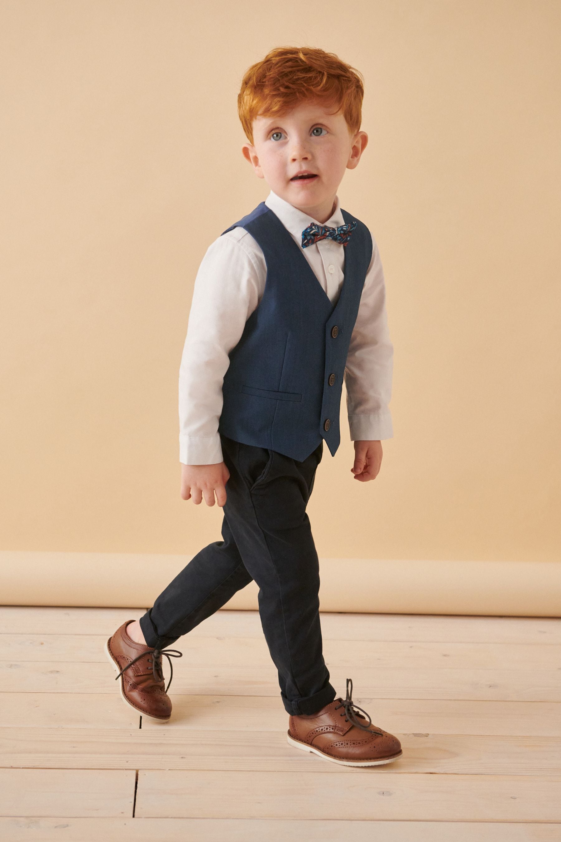 Blue Waistcoat, Shirt & Bowtie Set (3mths-9yrs)