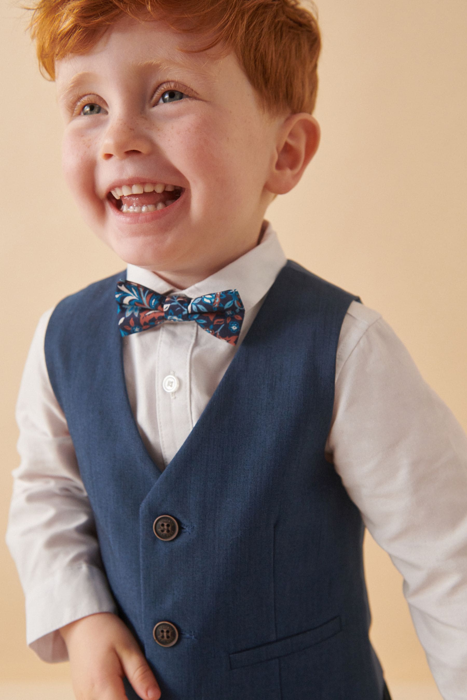 Blue Waistcoat, Shirt & Bowtie Set (3mths-9yrs)