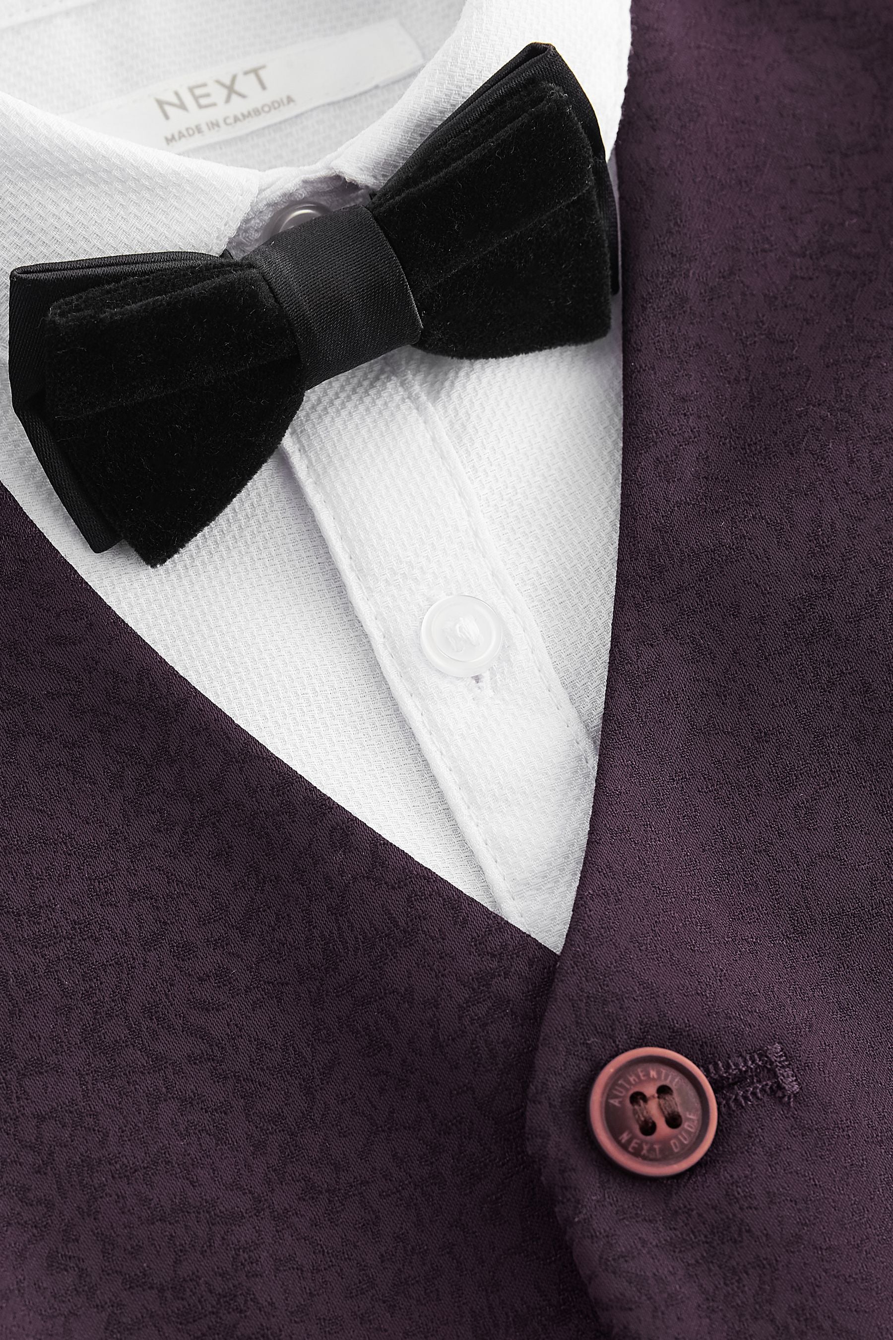 Plum Purple Waistcoat, Shirt & Bowtie Set (3mths-9yrs)