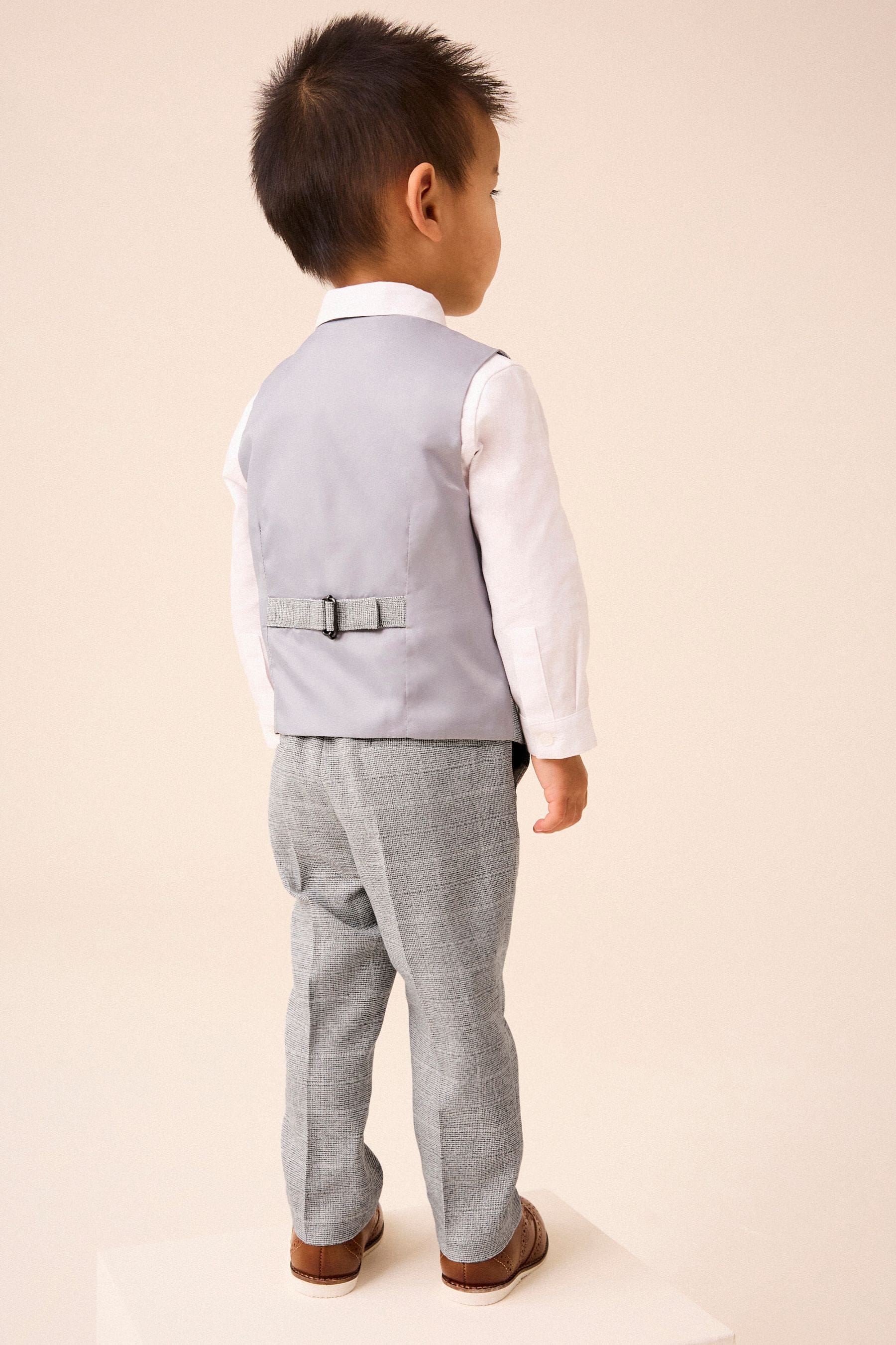 Grey Heritage Waistcoat, Shirt, Trousers & Bow Tie Set (3mths-9yrs)