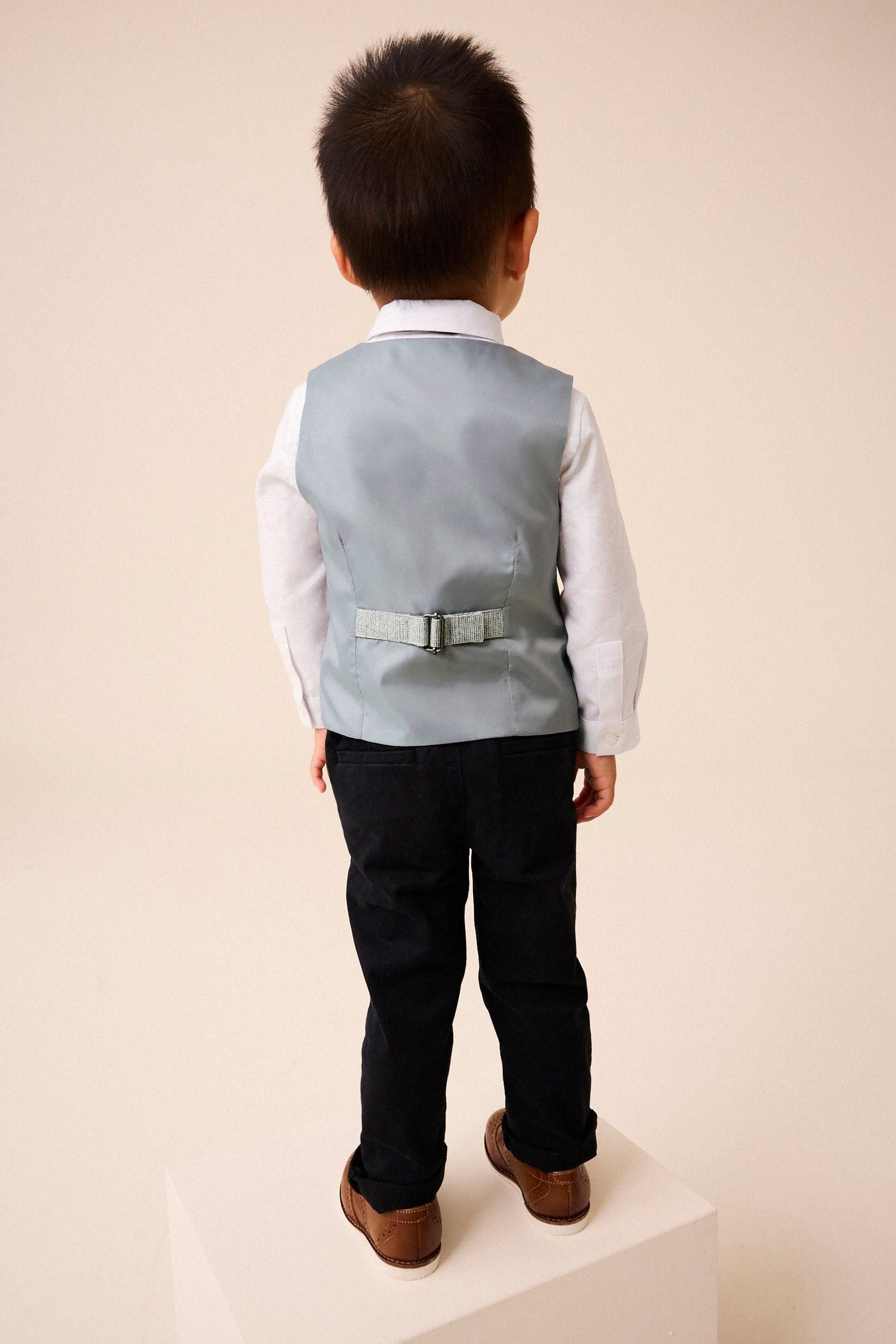 Grey Heritage Waistcoat, Shirt & Bow Tie Set (3mths-9yrs)