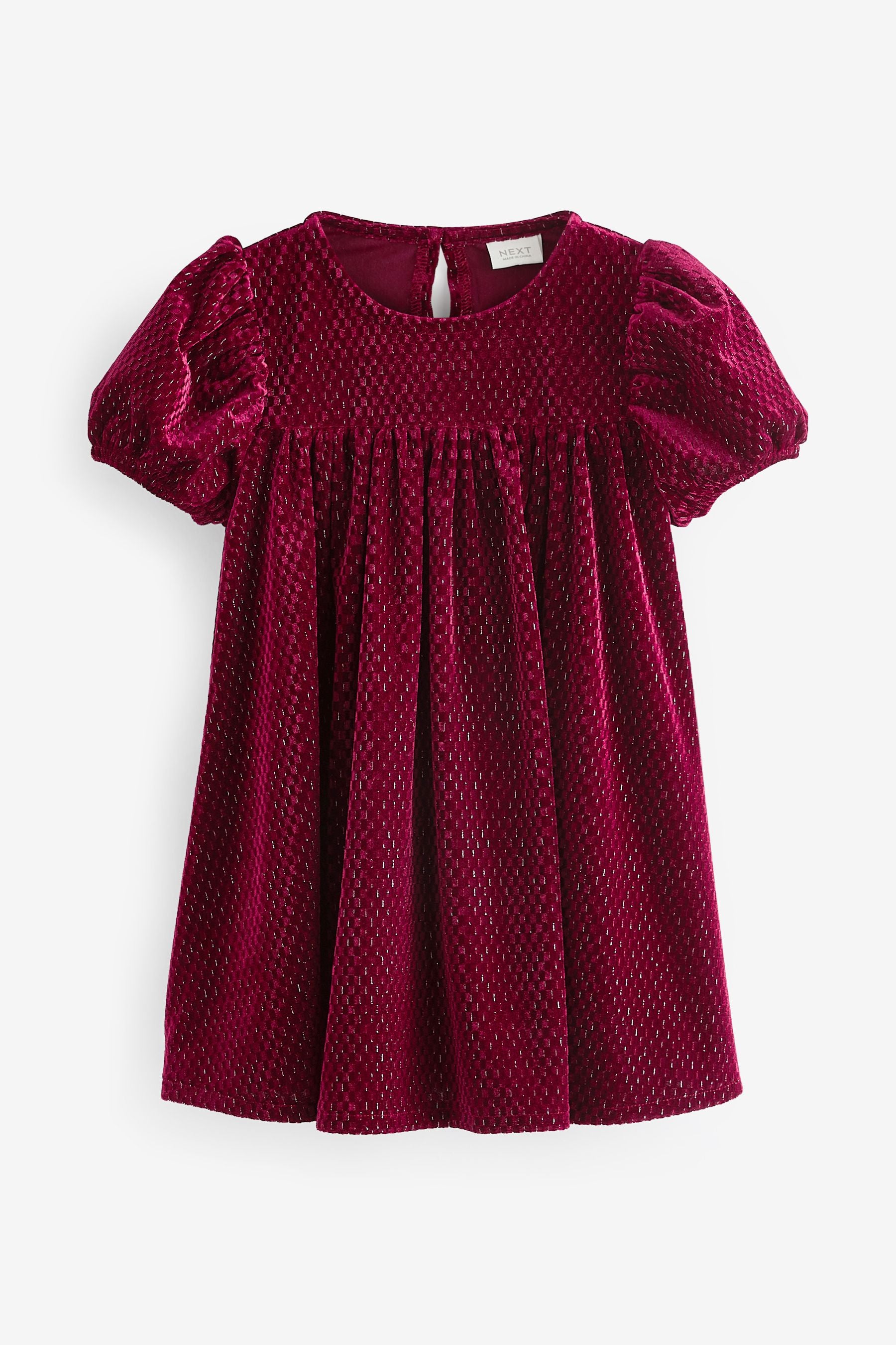 Red Textured Velvet Party Dress (3mths-10yrs)