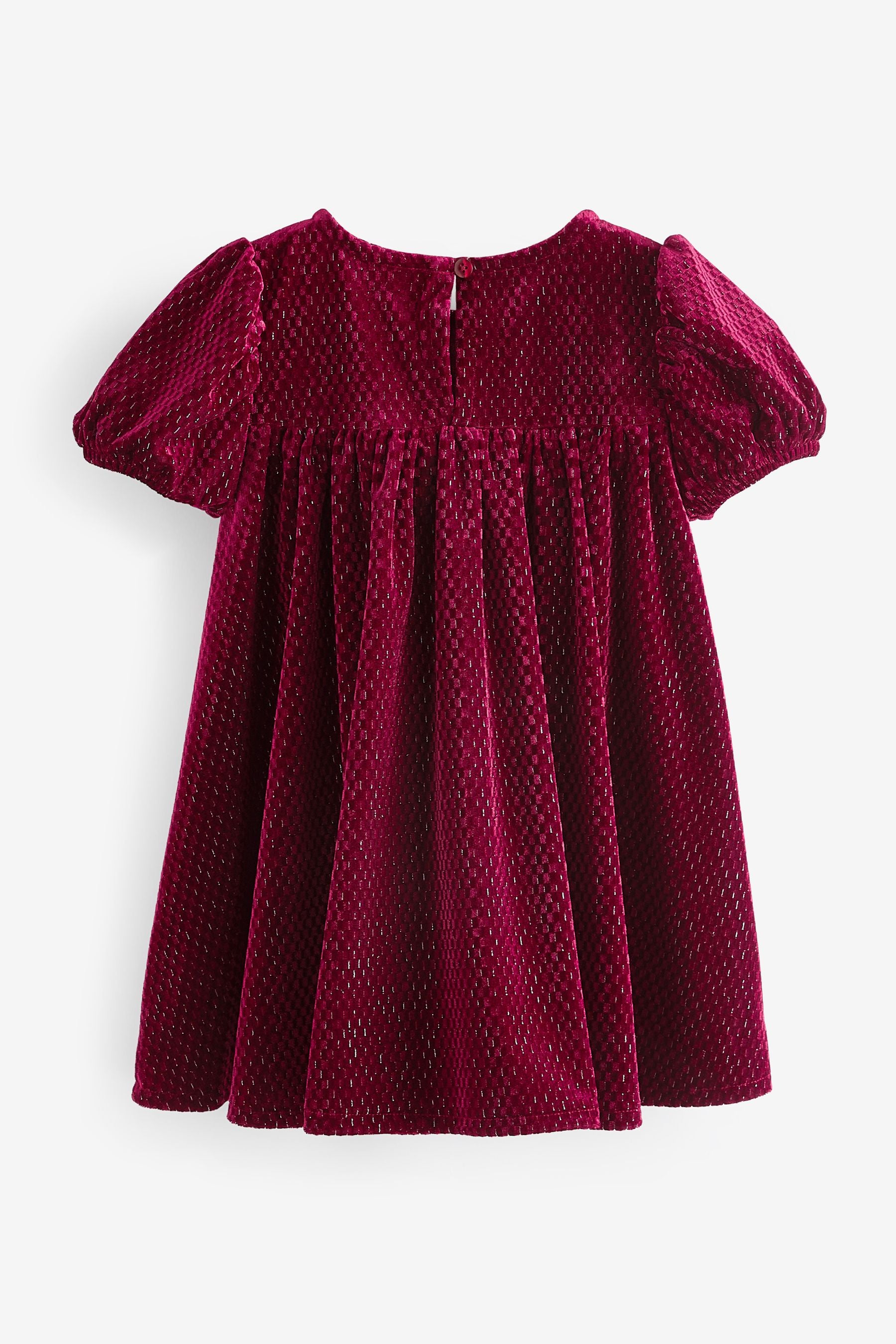 Red Textured Velvet Party Dress (3mths-10yrs)