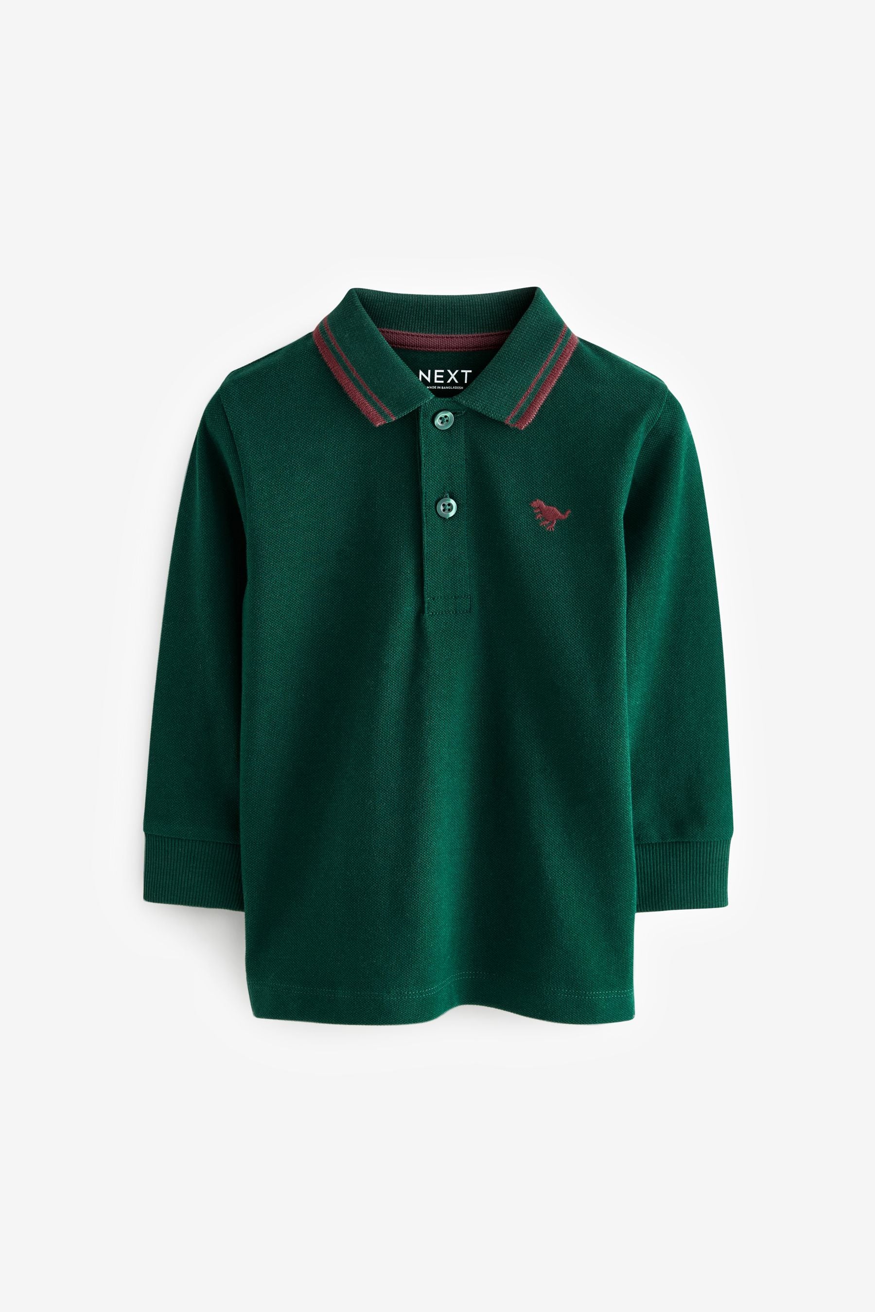 Green Long Sleeve Polo Shirt (3mths-7yrs)