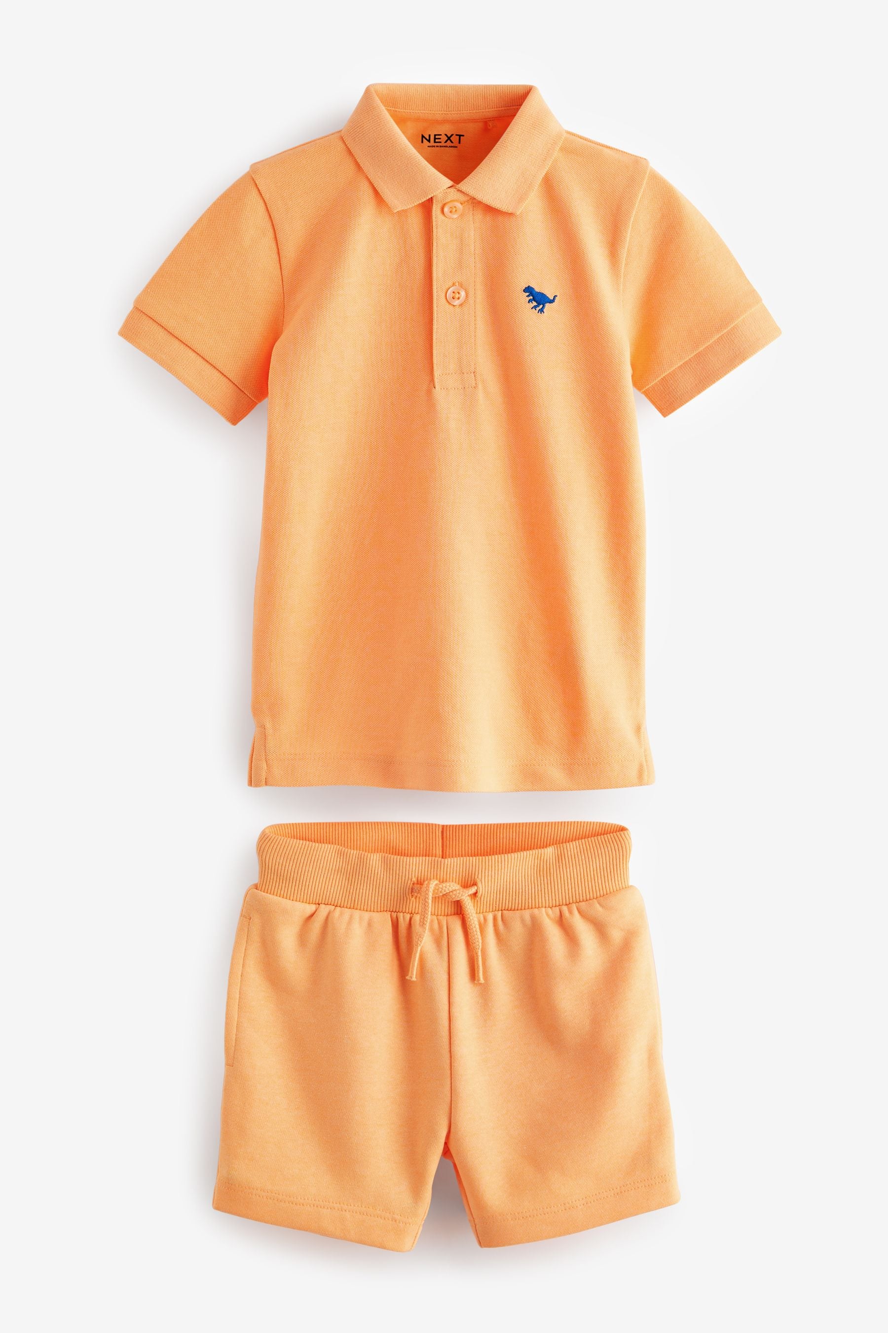 Blue/Orange Short Sleeve Polo Set 4 Pack (3mths-7yrs)