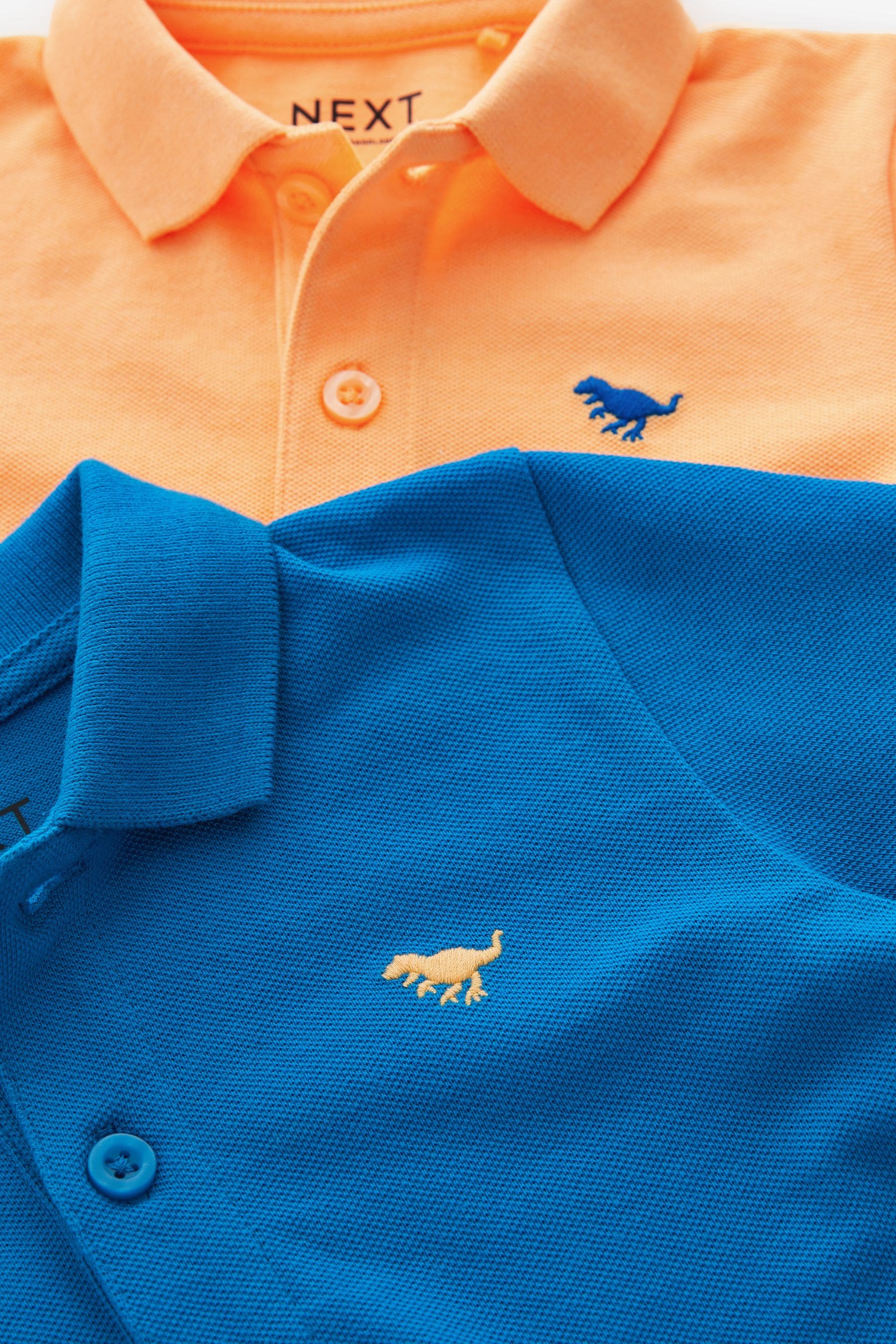 Blue/Orange Short Sleeve Polo Set 4 Pack (3mths-7yrs)