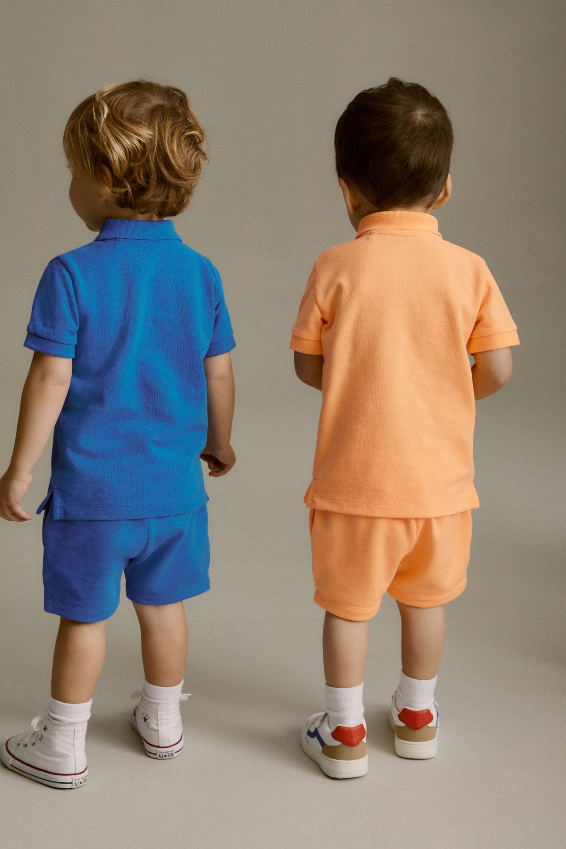 Blue/Orange Short Sleeve Polo Set 4 Pack (3mths-7yrs)