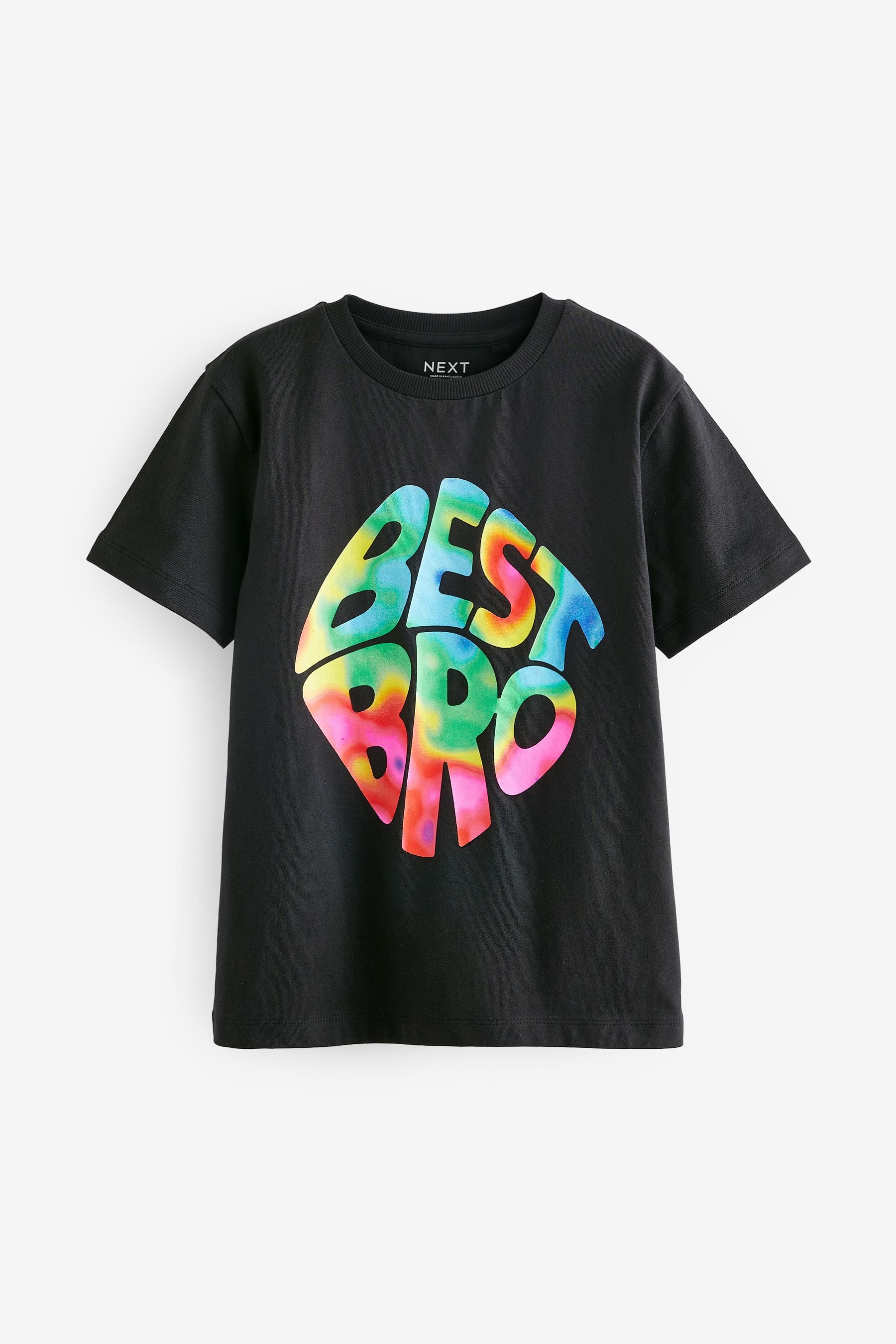 Black Best Bro Short Sleeve Graphic T-Shirt (3-16yrs)