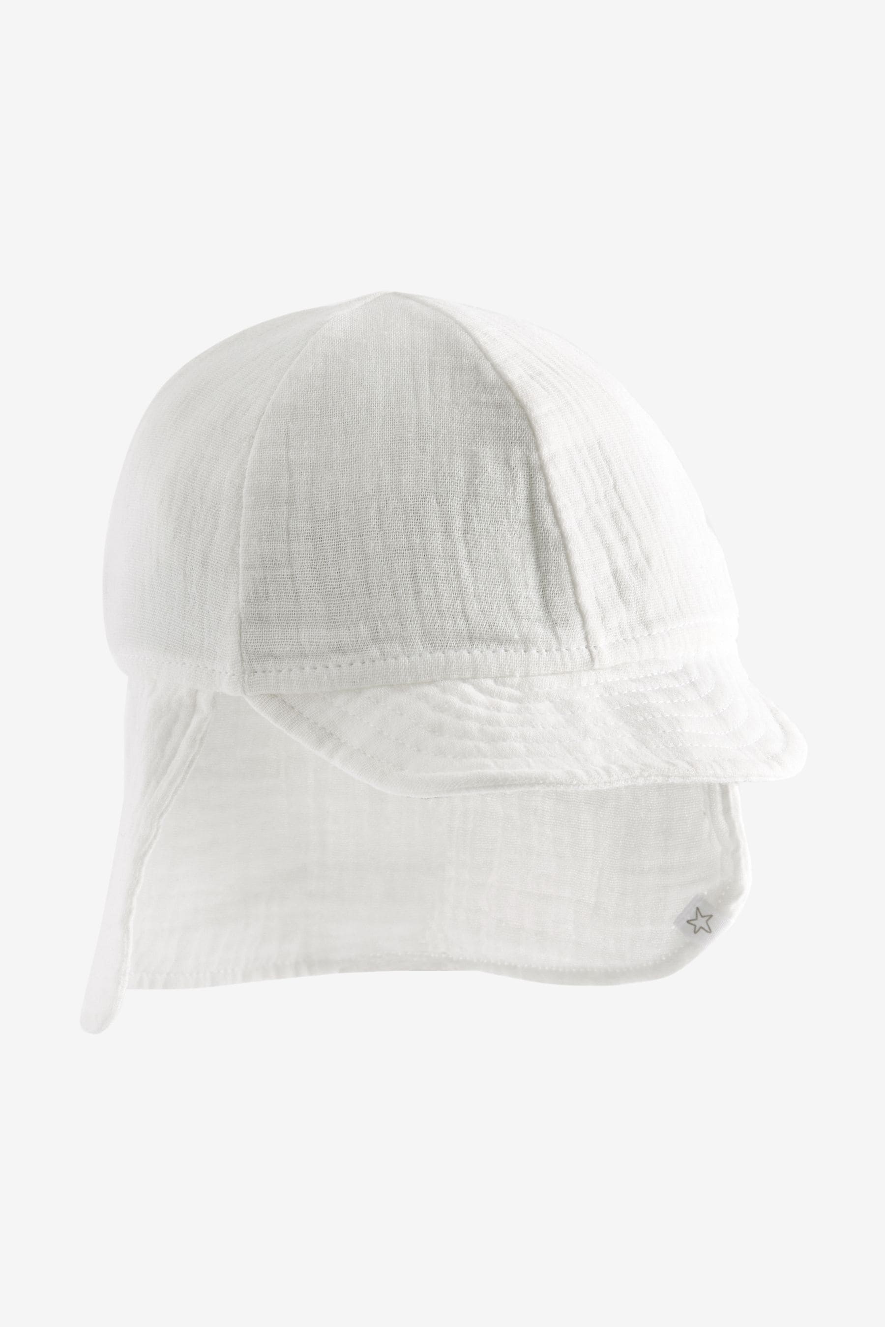 White Crinkle Baby Legionaire Hat