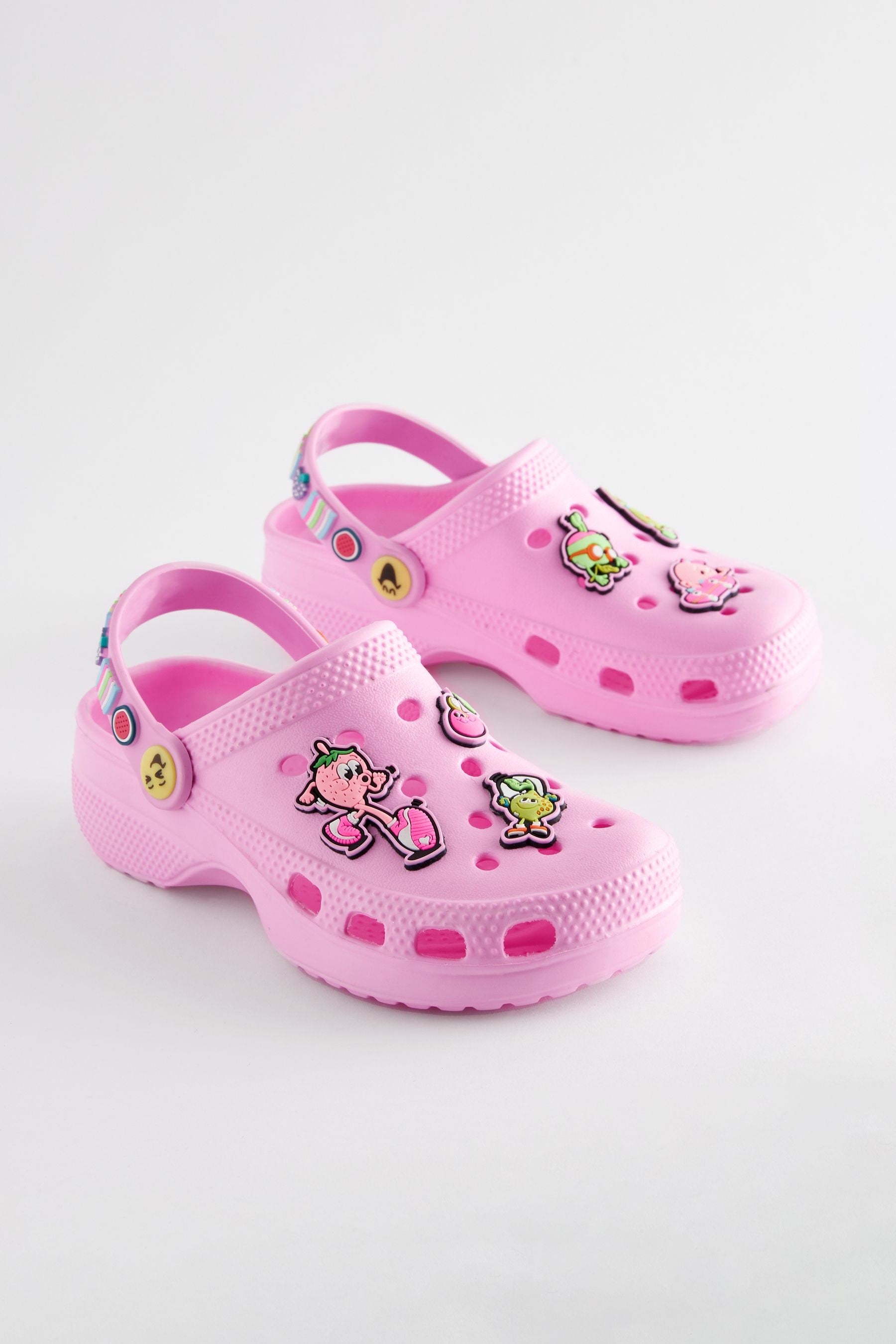 Pink Character Badge Clogs