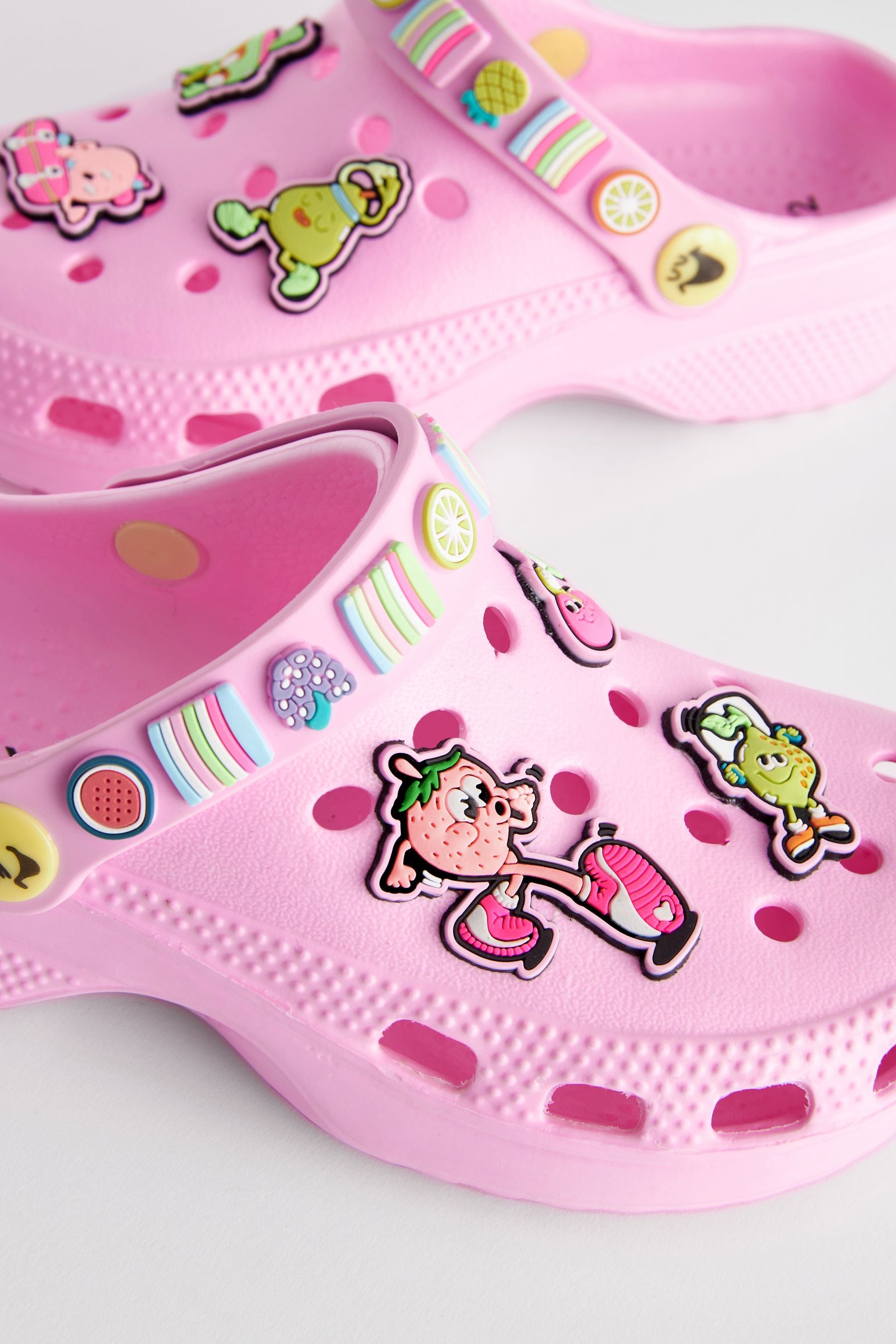 Pink Character Badge Clogs