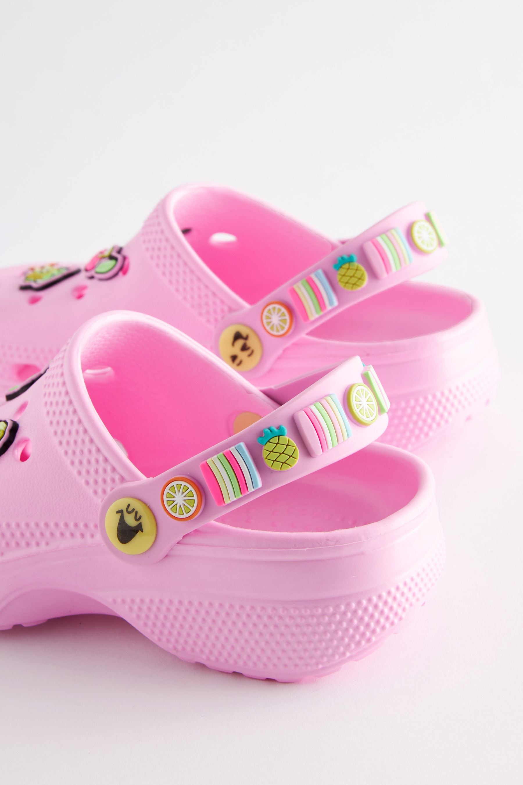 Pink Character Badge Clogs