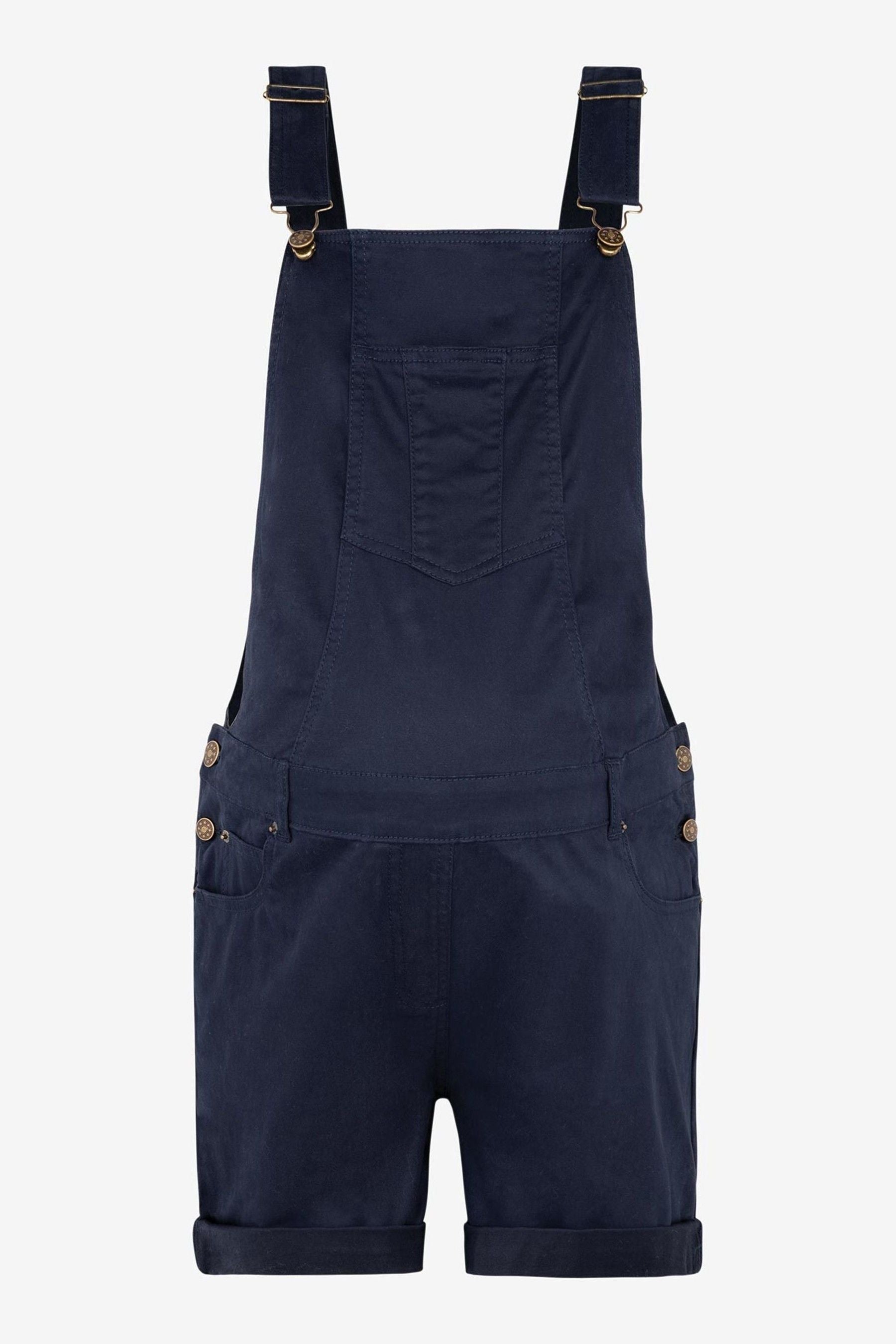 Navy Blue JoJo Maman Bébé Denim Short Maternity Dungarees