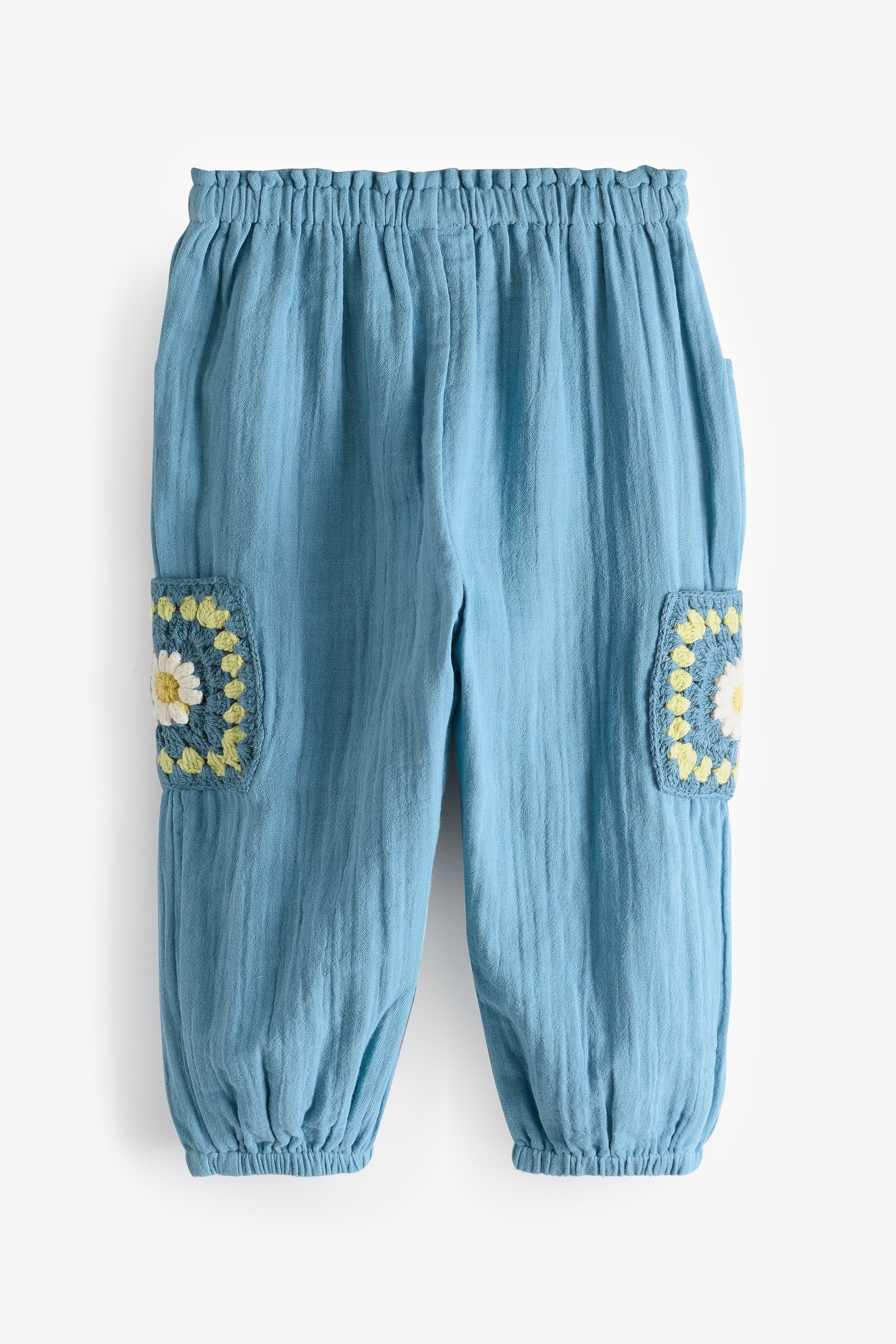 Blue Crochet Pocket Trousers (3mths-7yrs)