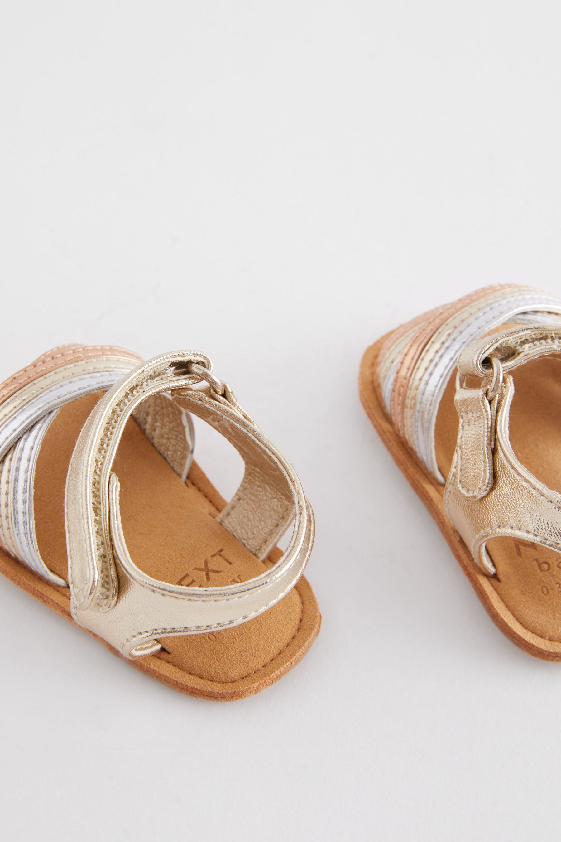 Gold Cross Strap Baby Sandals (0-24mths)