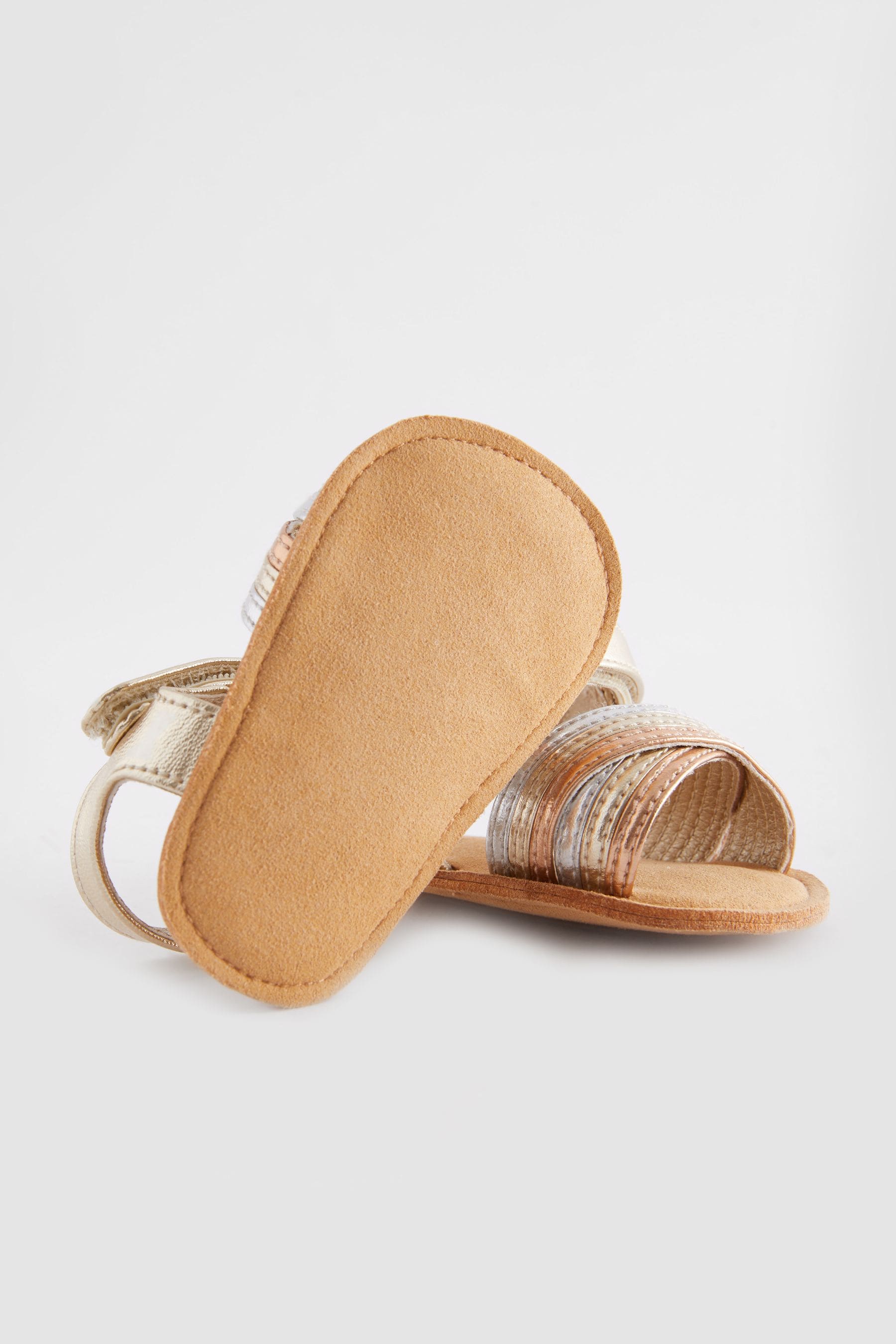 Gold Cross Strap Baby Sandals (0-24mths)