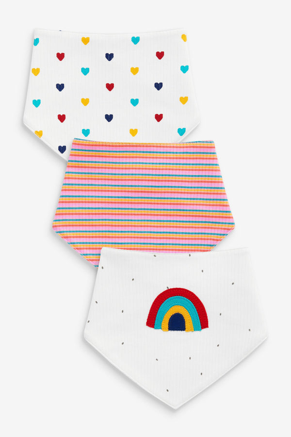 Bright Rainbow 3 Pack Baby Bibs