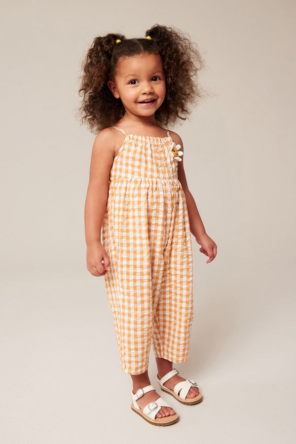 Orange Gingham Loose Playsuit (3mths-7yrs)