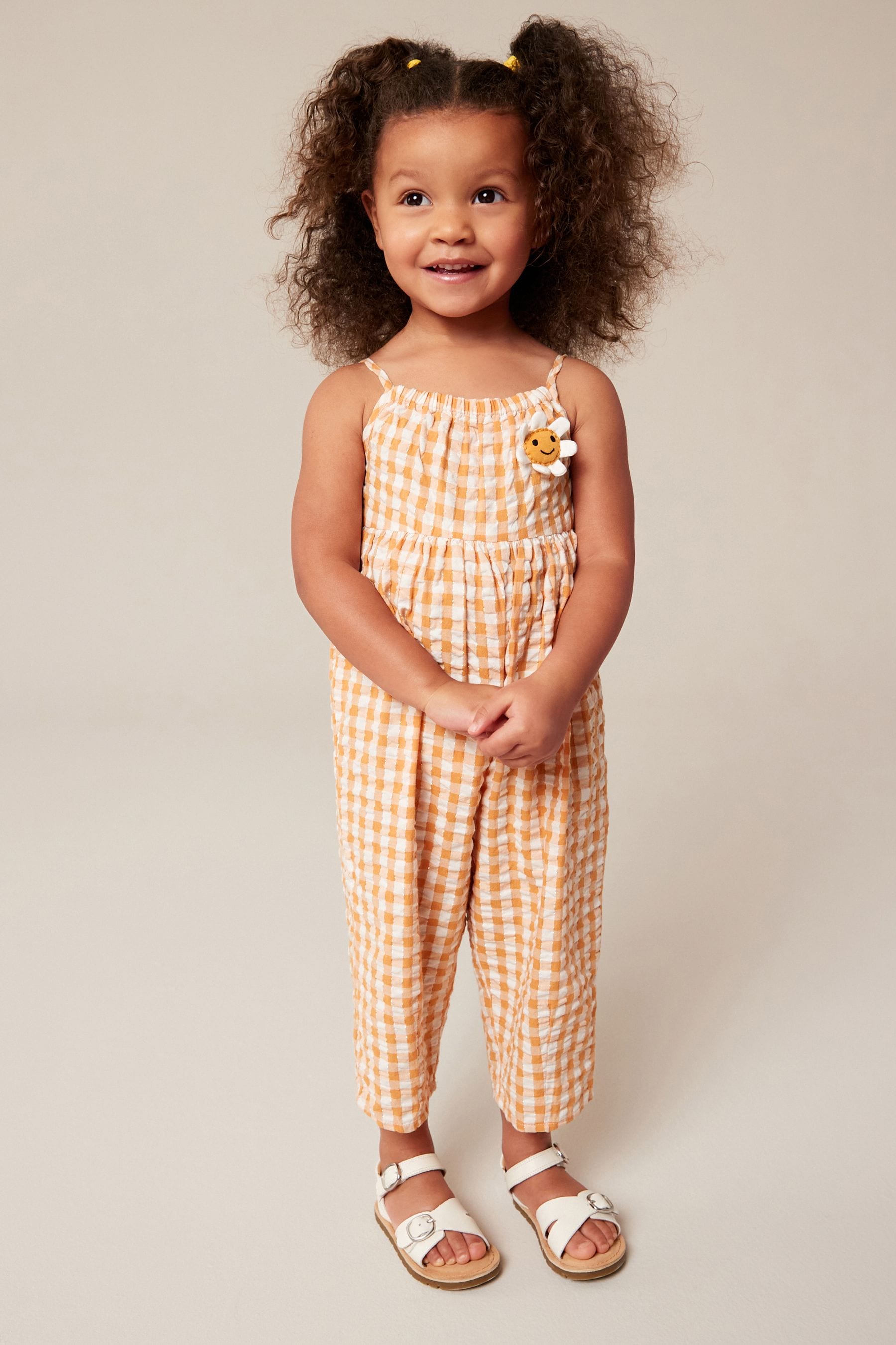 Orange Gingham Loose Playsuit (3mths-7yrs)