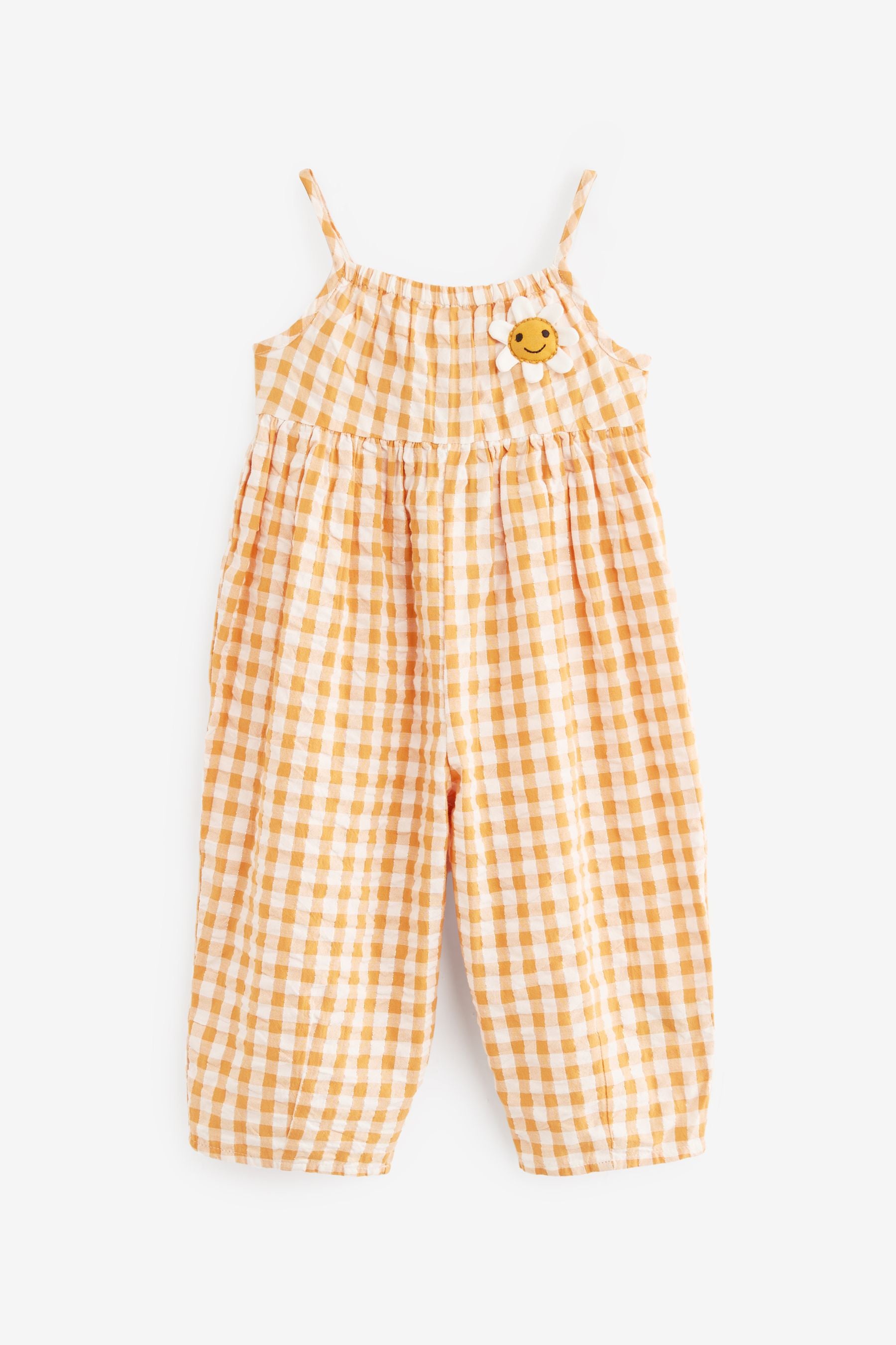 Orange Gingham Loose Playsuit (3mths-7yrs)