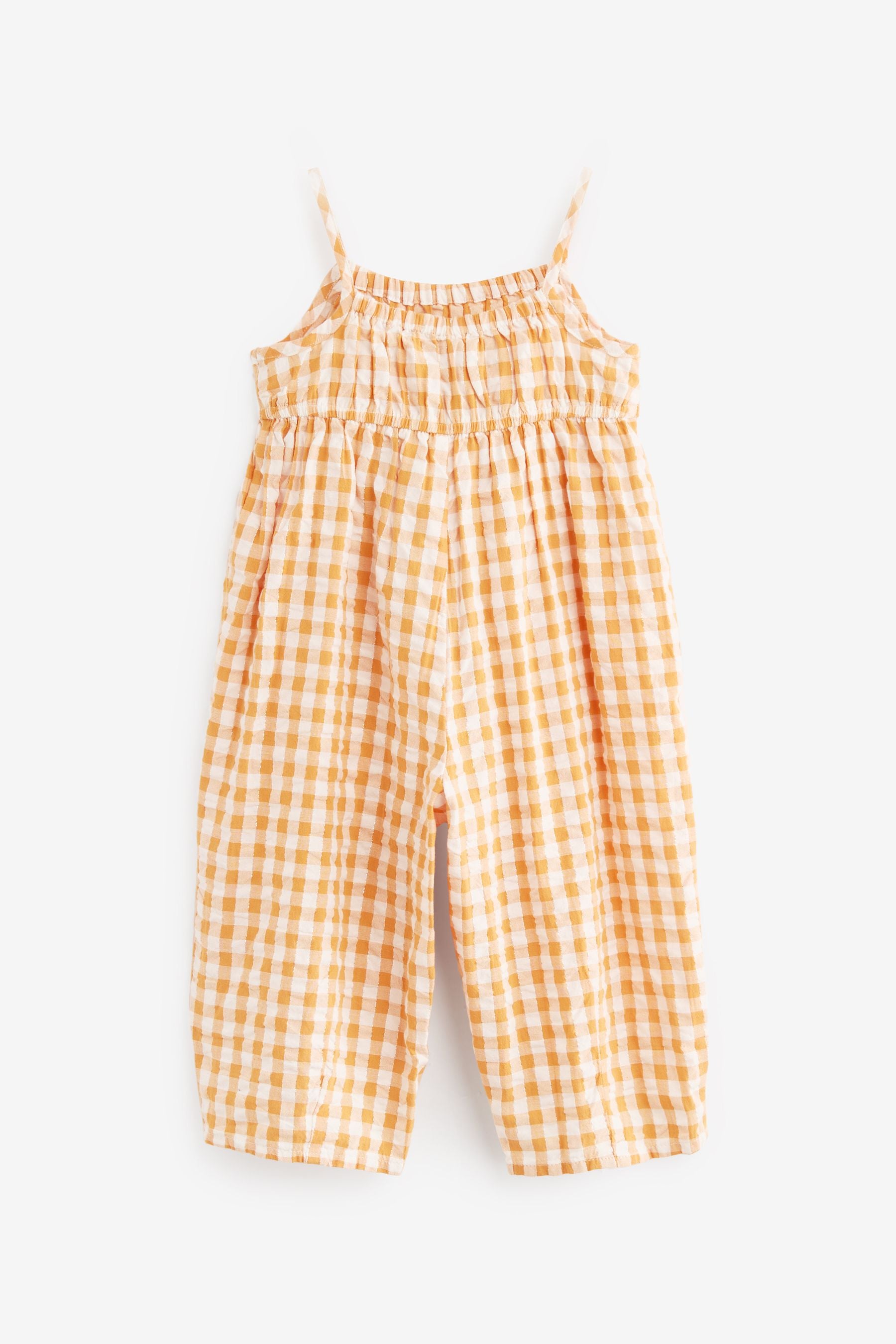 Orange Gingham Loose Playsuit (3mths-7yrs)