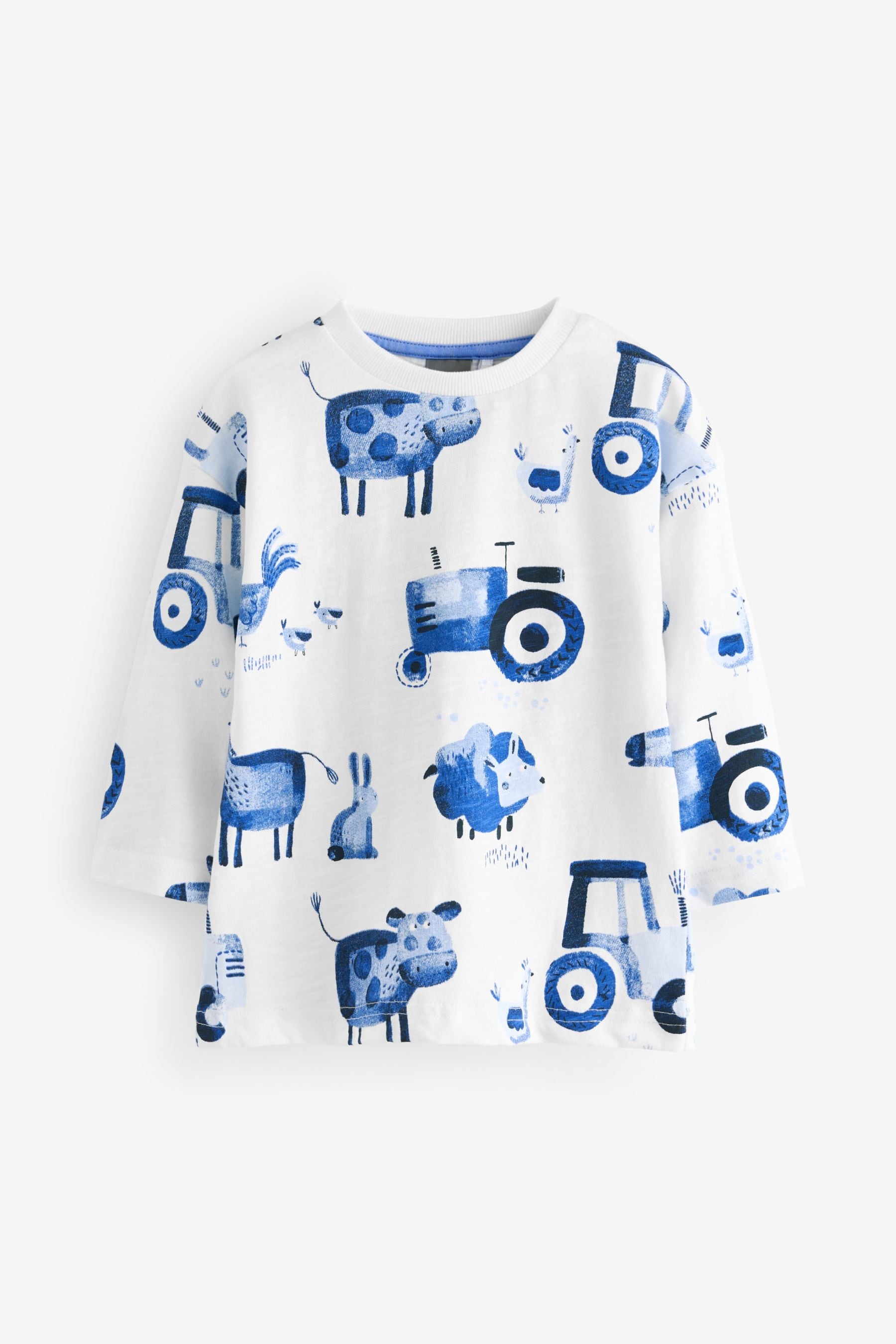 Blue Farm 100% Cotton Long Sleeve T-Shirts 3 Pack (3mths-7yrs)