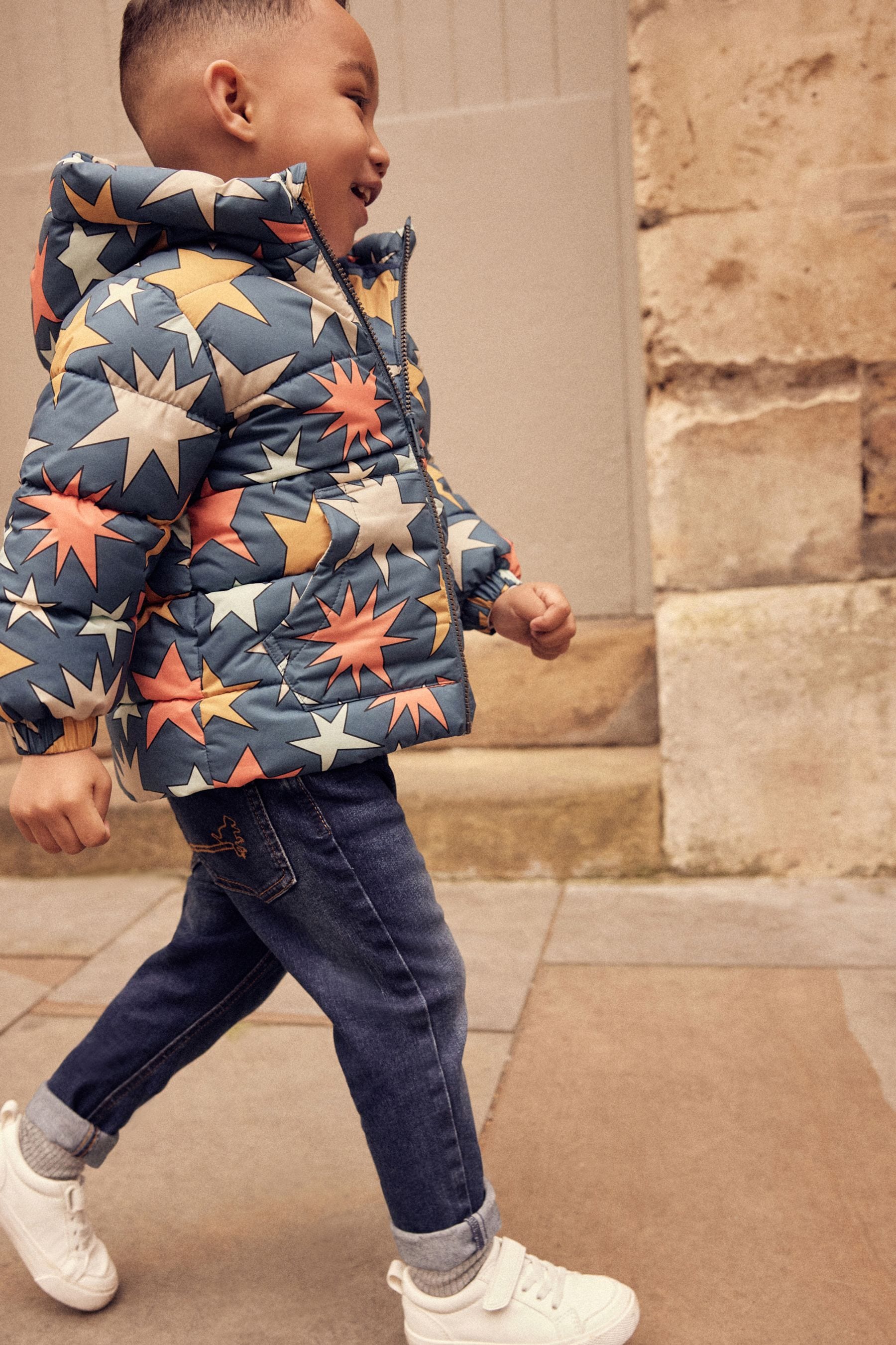 Teal Blue Star Padded Coat (3mths-7yrs)