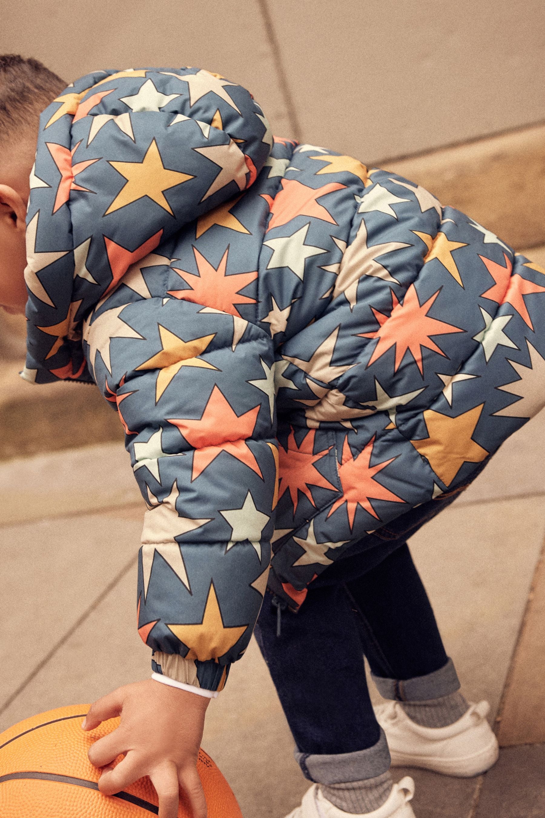 Teal Blue Star Padded Coat (3mths-7yrs)