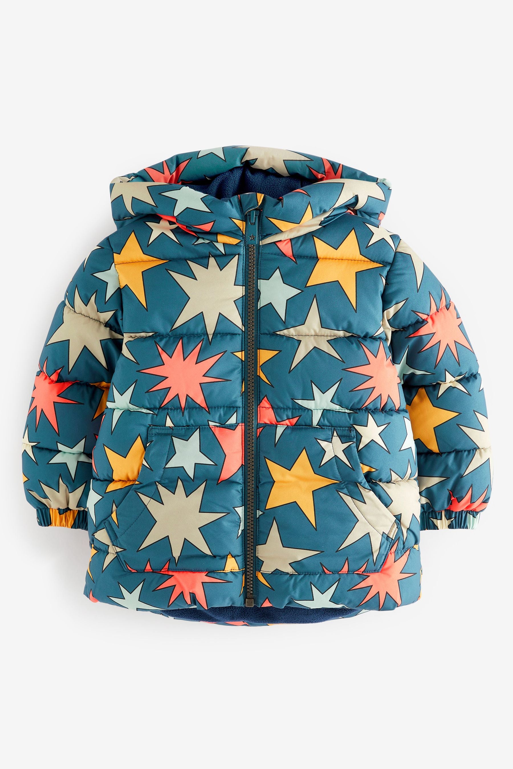 Teal Blue Star Padded Coat (3mths-7yrs)